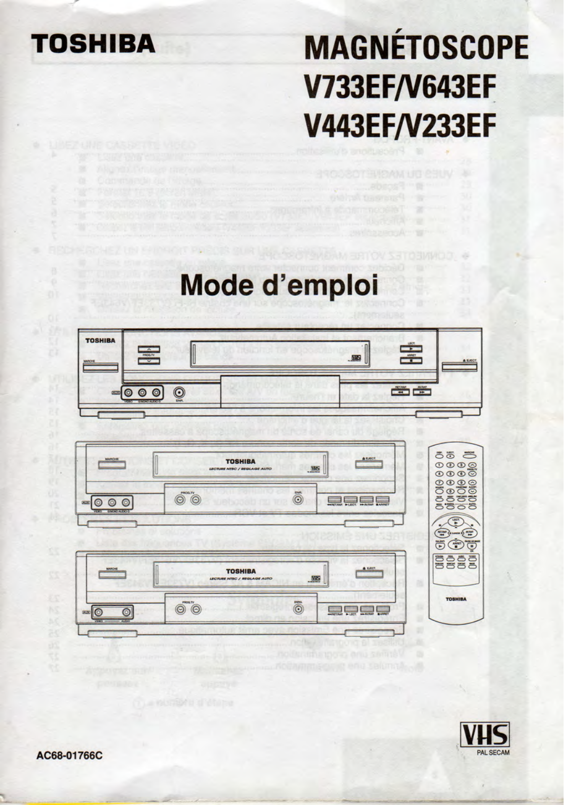 TOSHIBA V233EF User Manual