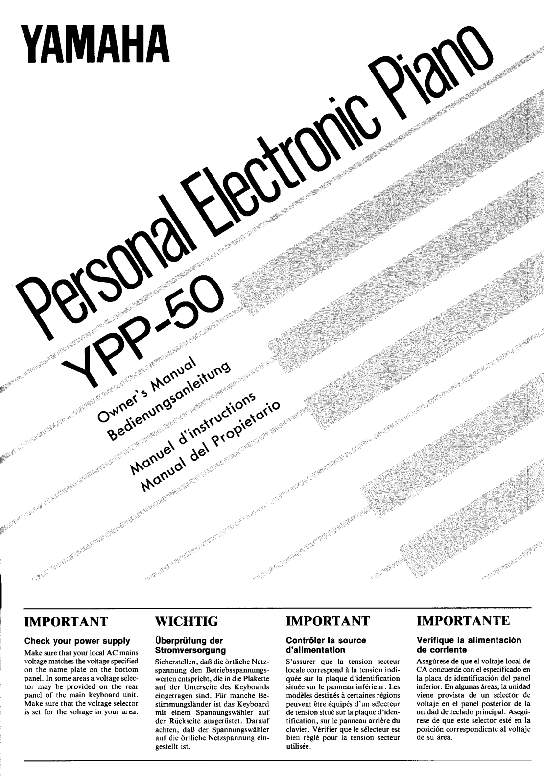 Yamaha YPP-50 User Manual