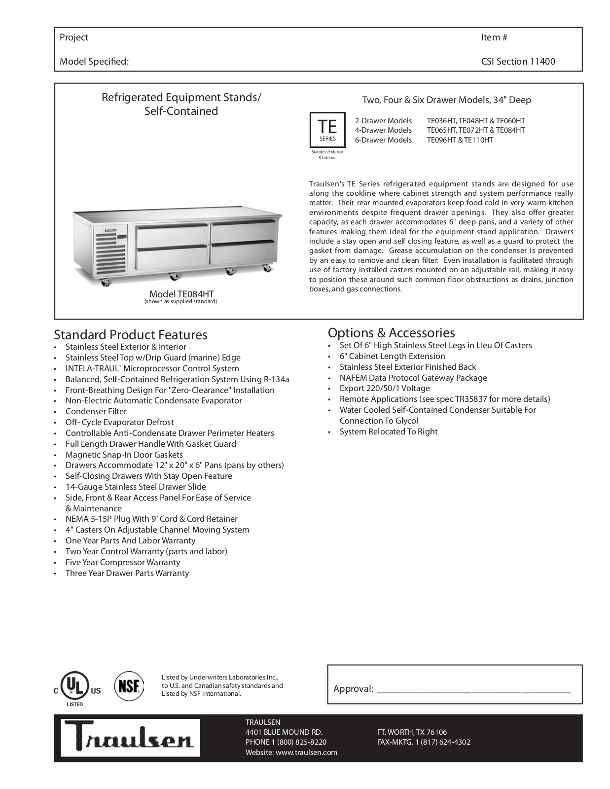 Traulsen TE048H, TE060HT, TE065HT, TE072HT, TE084HT General Manual