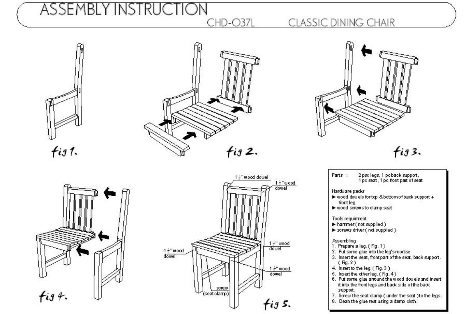 Anderson CHD037 Assembly Guide