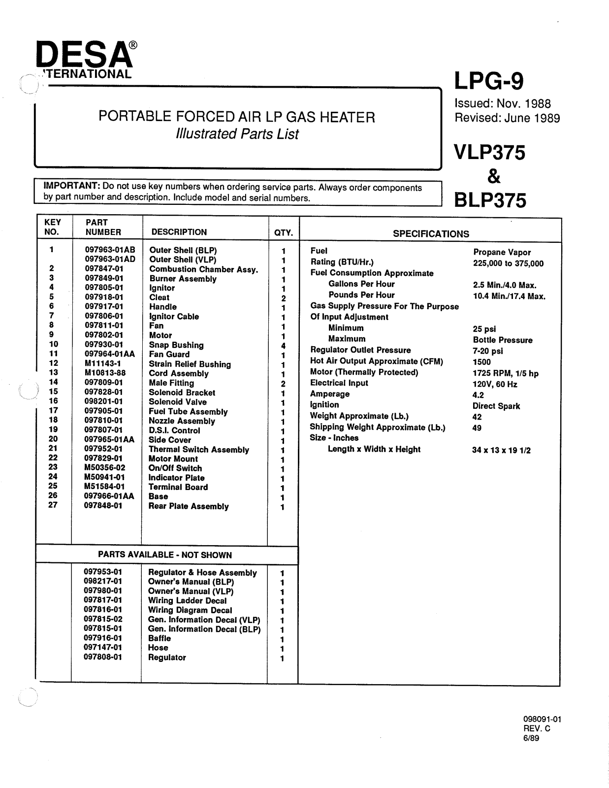 Desa Tech BLP375 Owner's Manual