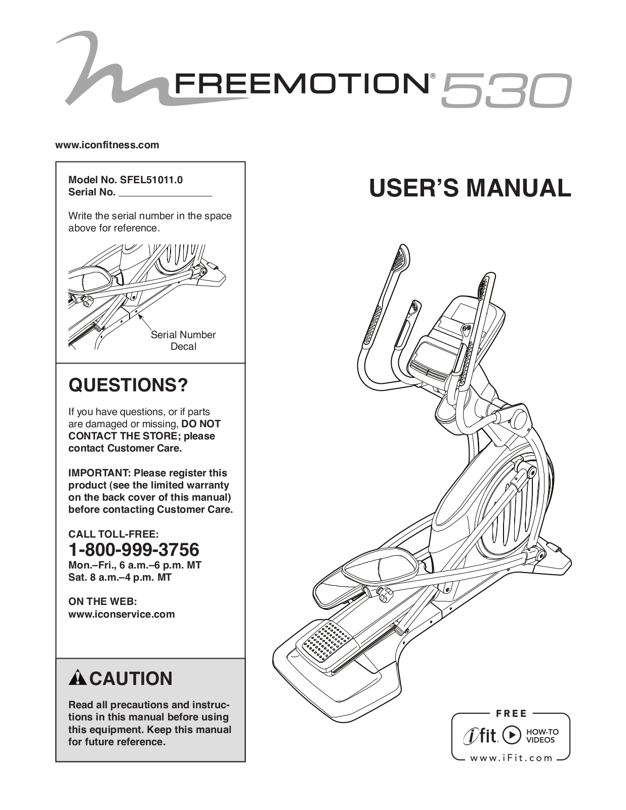 FreeMotion SFEL510110 Owner's Manual