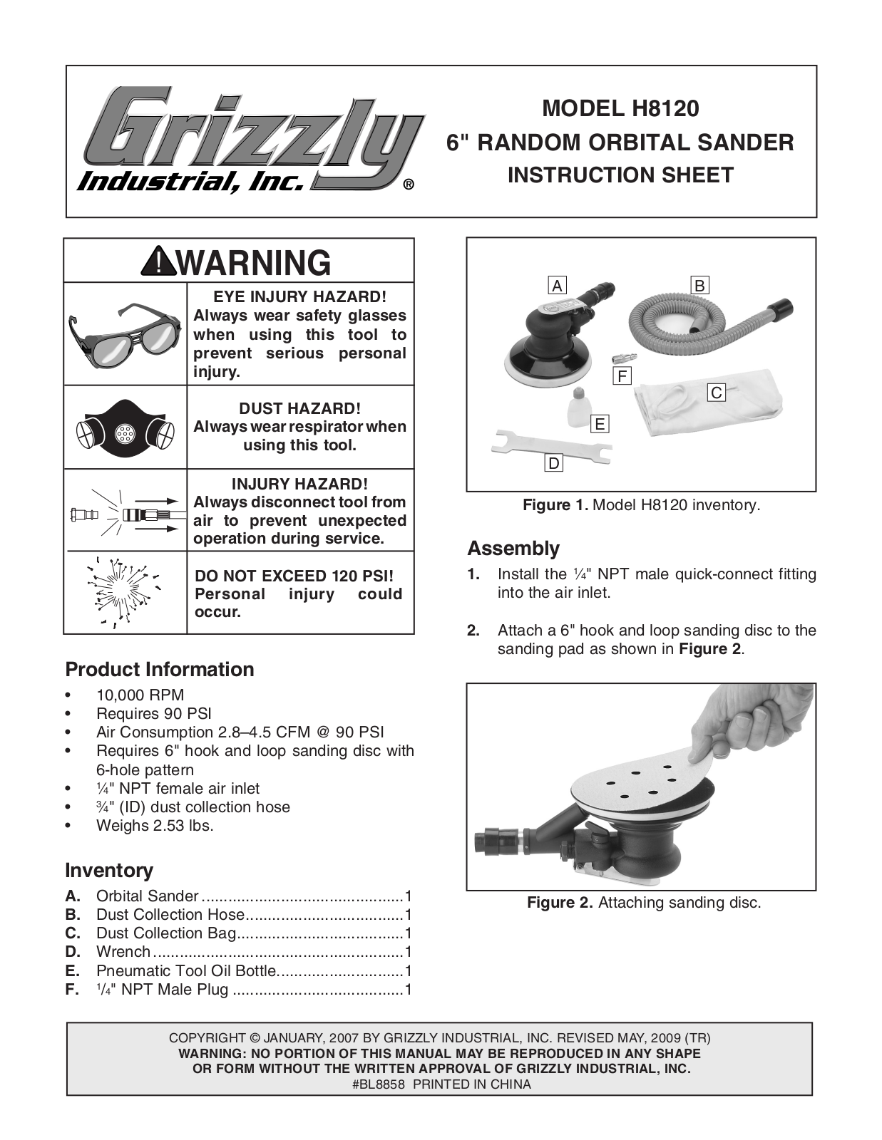 Grizzly H8120 User Manual