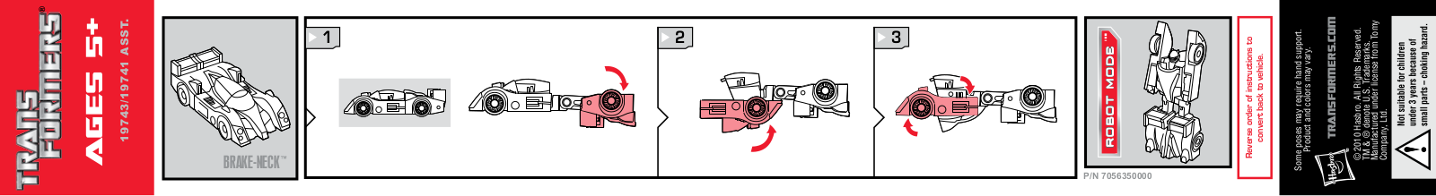 HASBRO Transformers Brake Neck User Manual