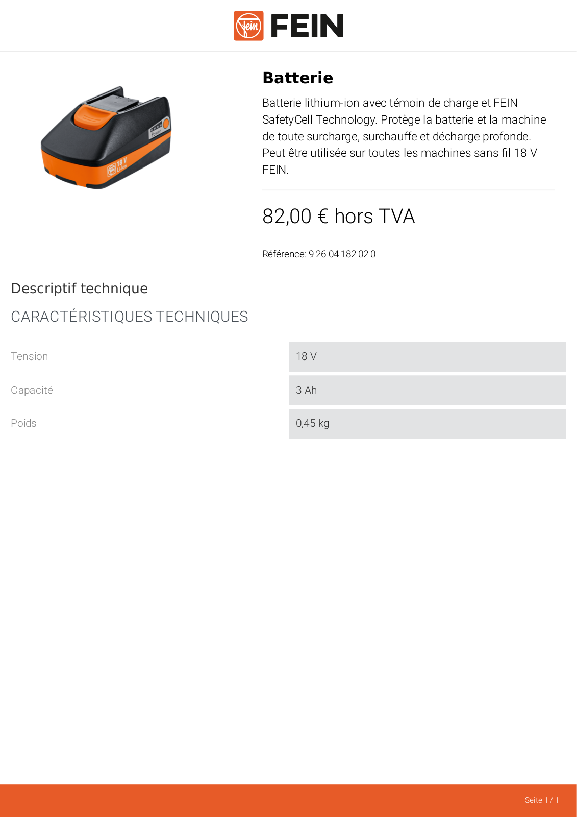 Fein 92604182020 Specification - ManualMachine.com