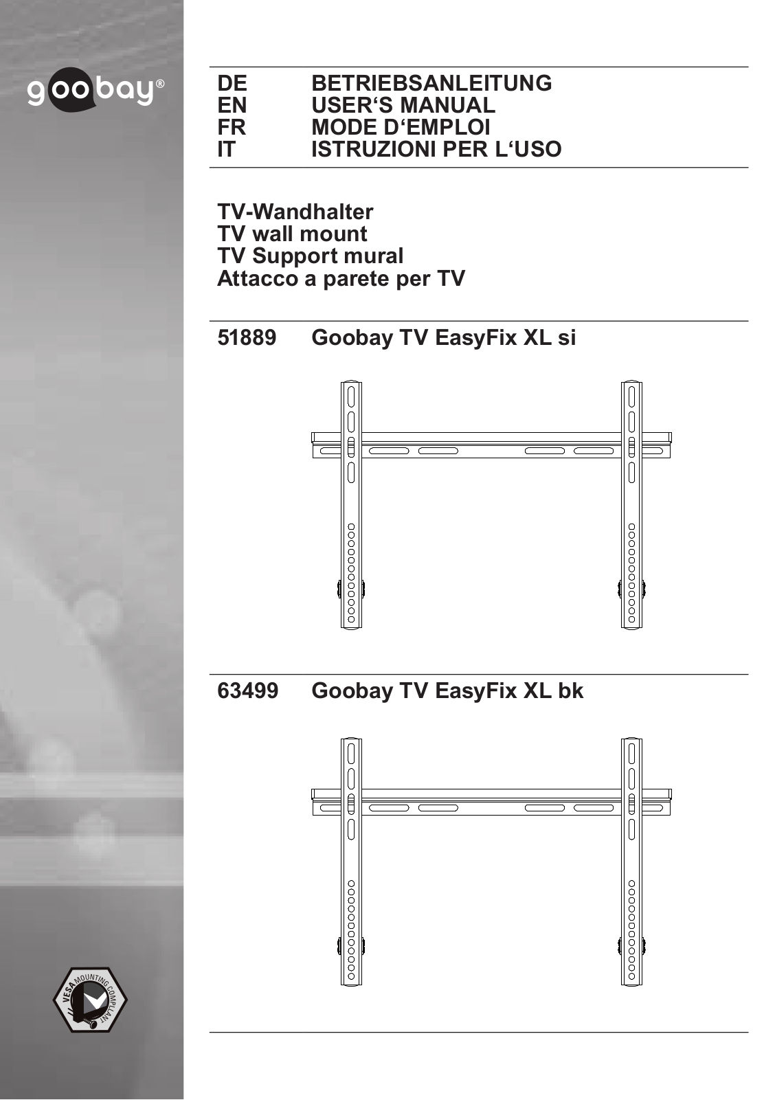 Goobay TV EasyFix XL User Manual