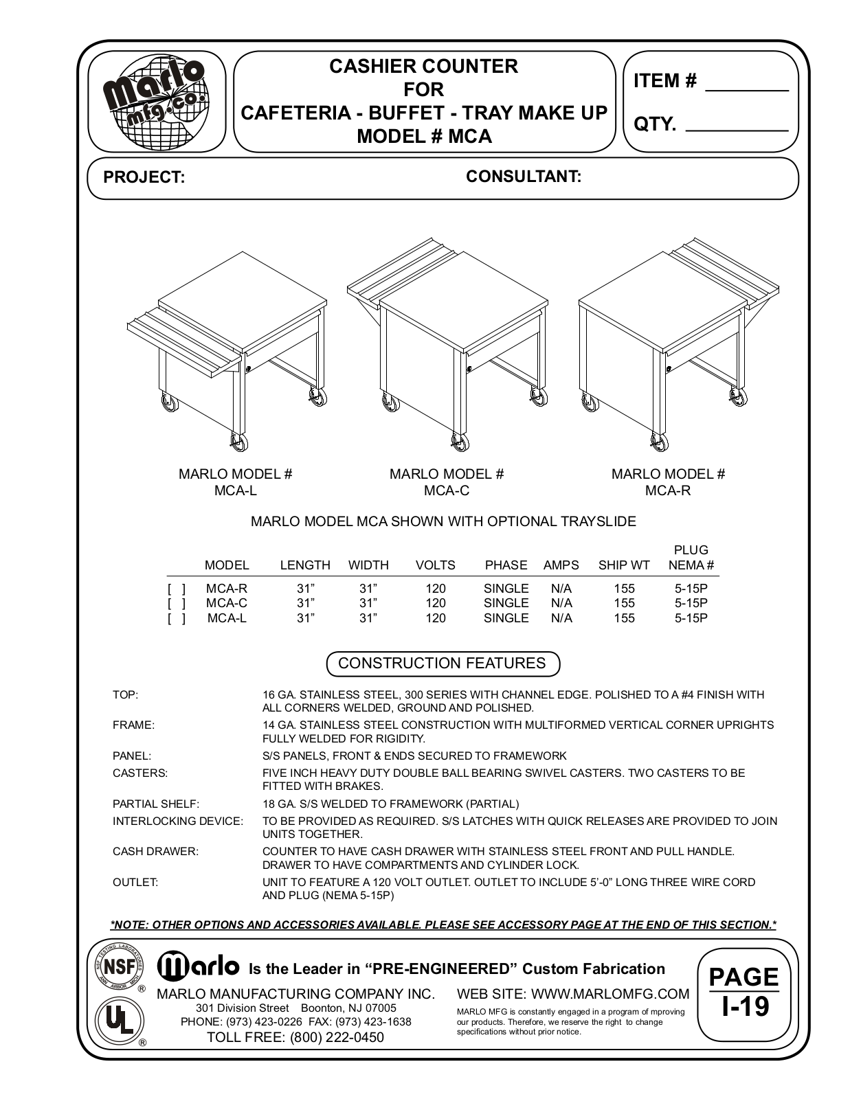 Marlo MCA-C User Manual