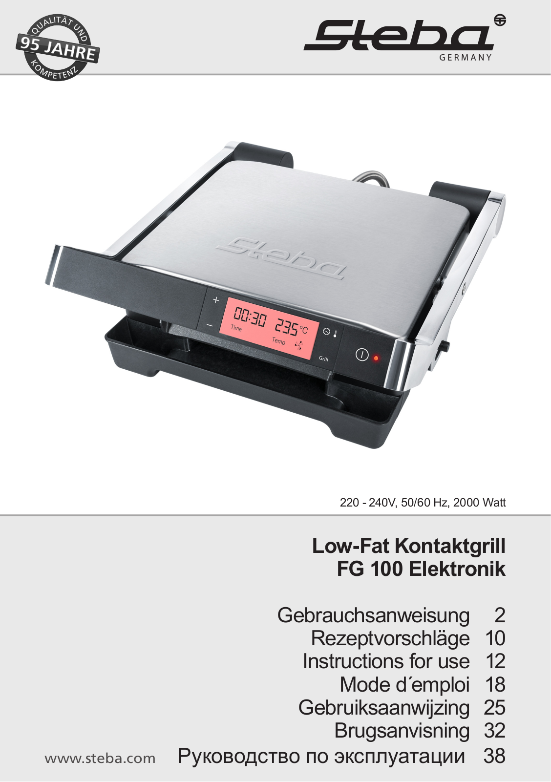 Steba FG 100 operation manual