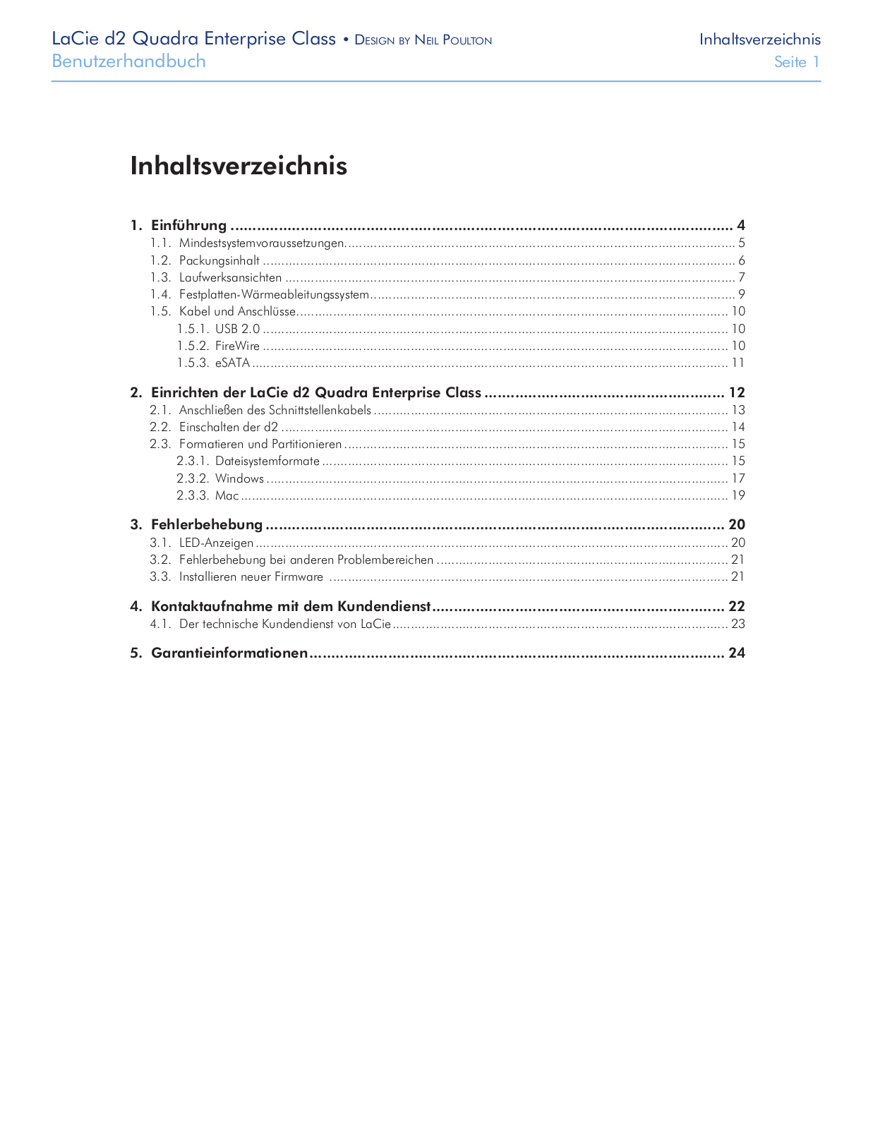 Lacie D2 QUADRA ENTERPRISE CLASS User Manual