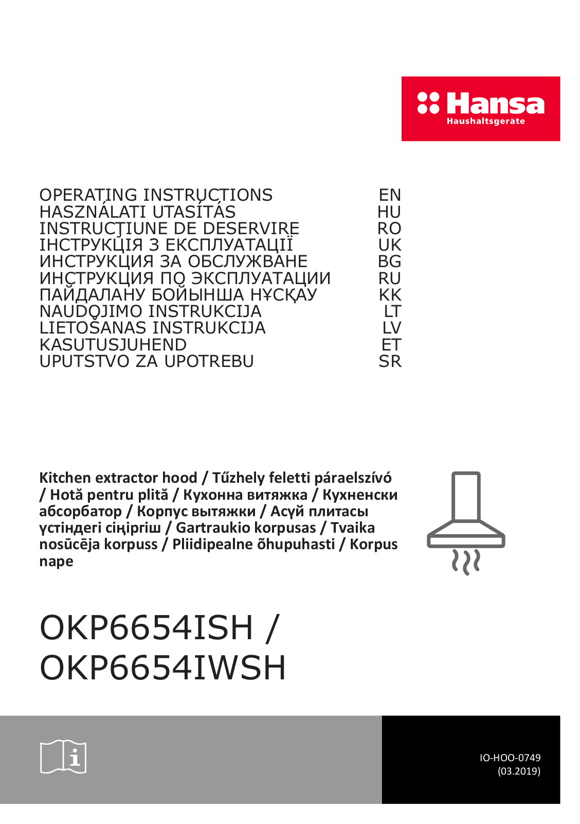 Hansa OKP 6654 ISH, OKP 6654 IWSH User manual