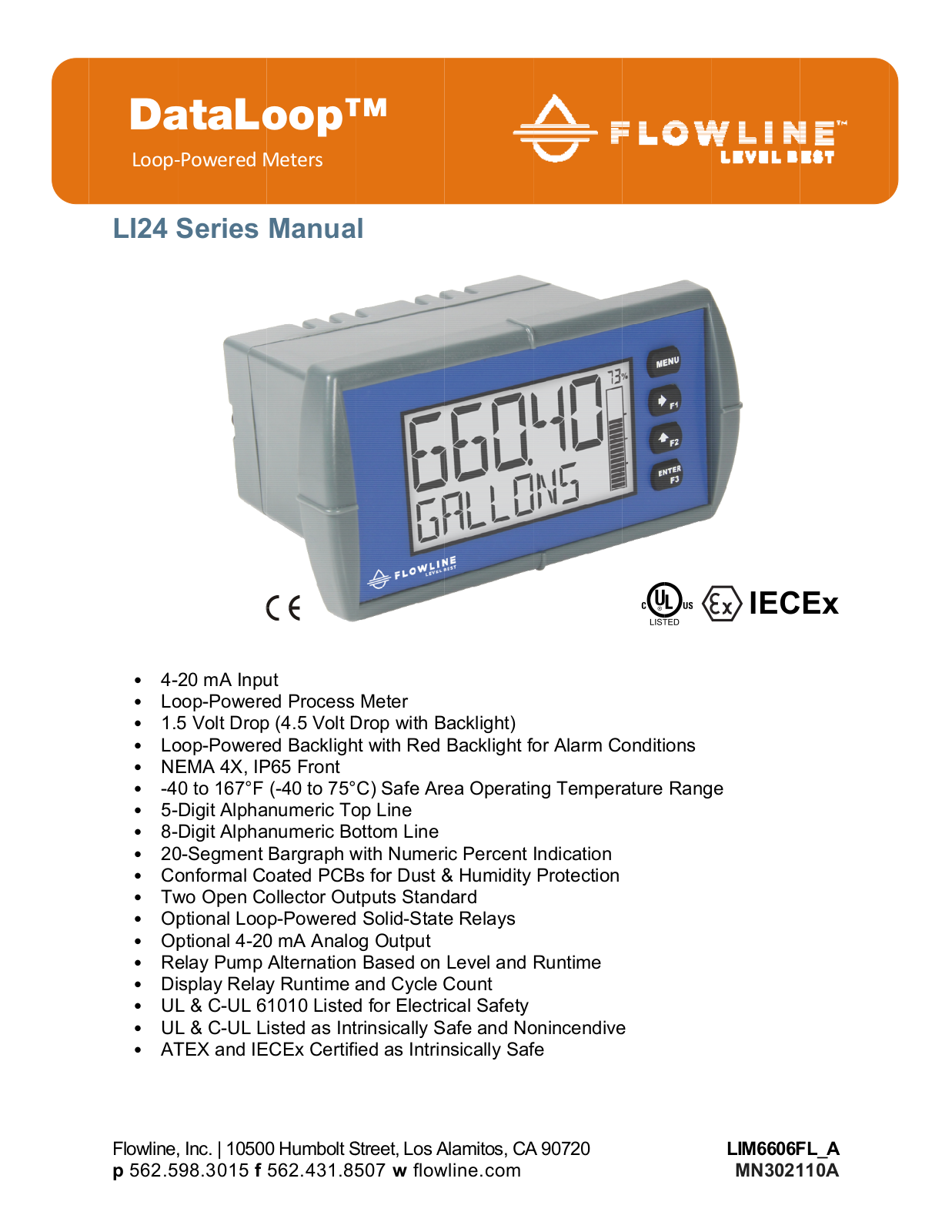 Flowline LI24 User Manual - ManualMachine.com