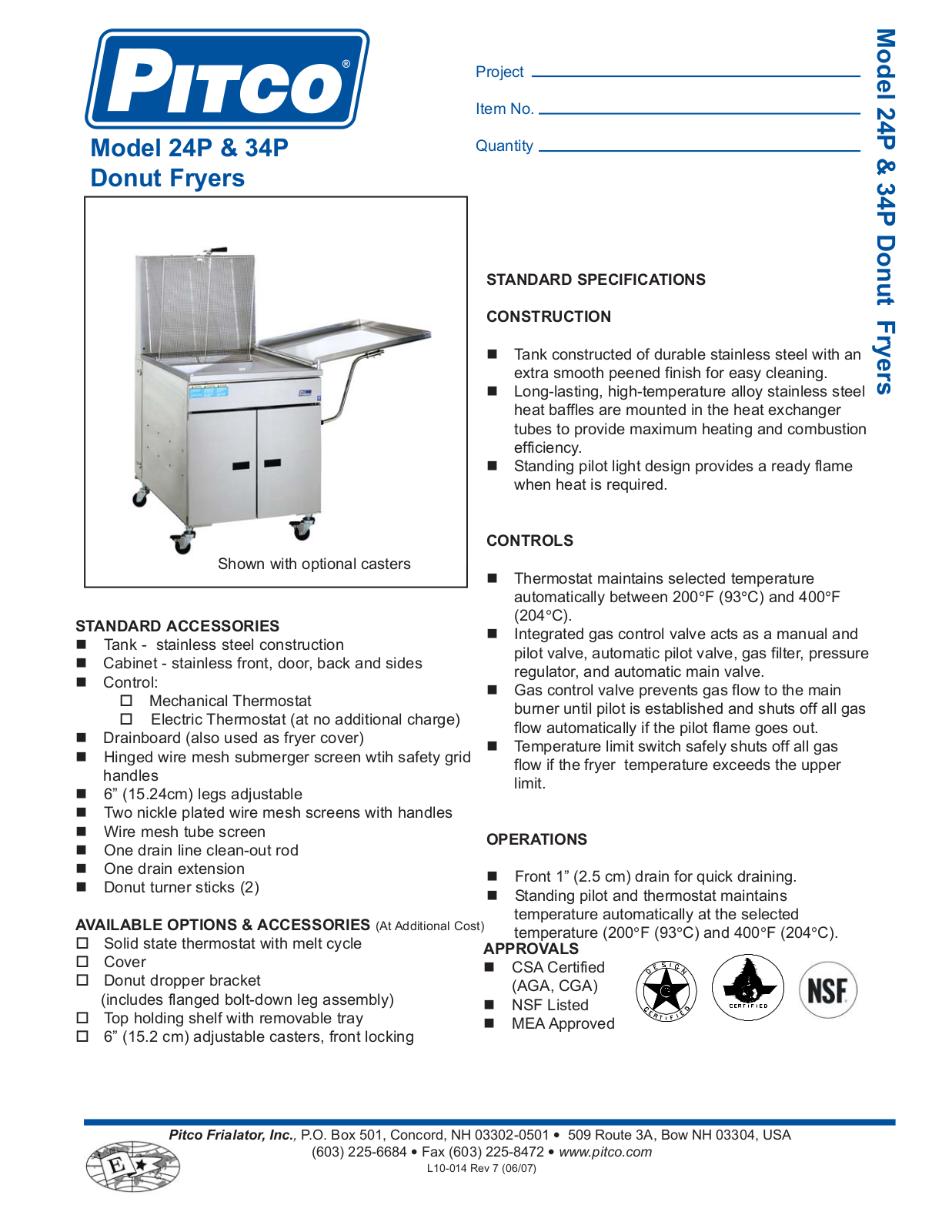 Pitco Frialator 24P General Manual