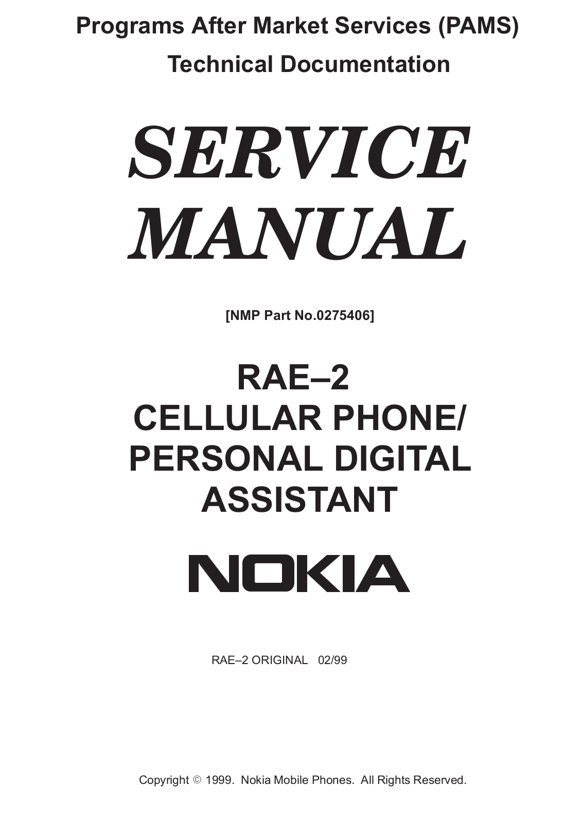 nokia RAE-2 Service Manual