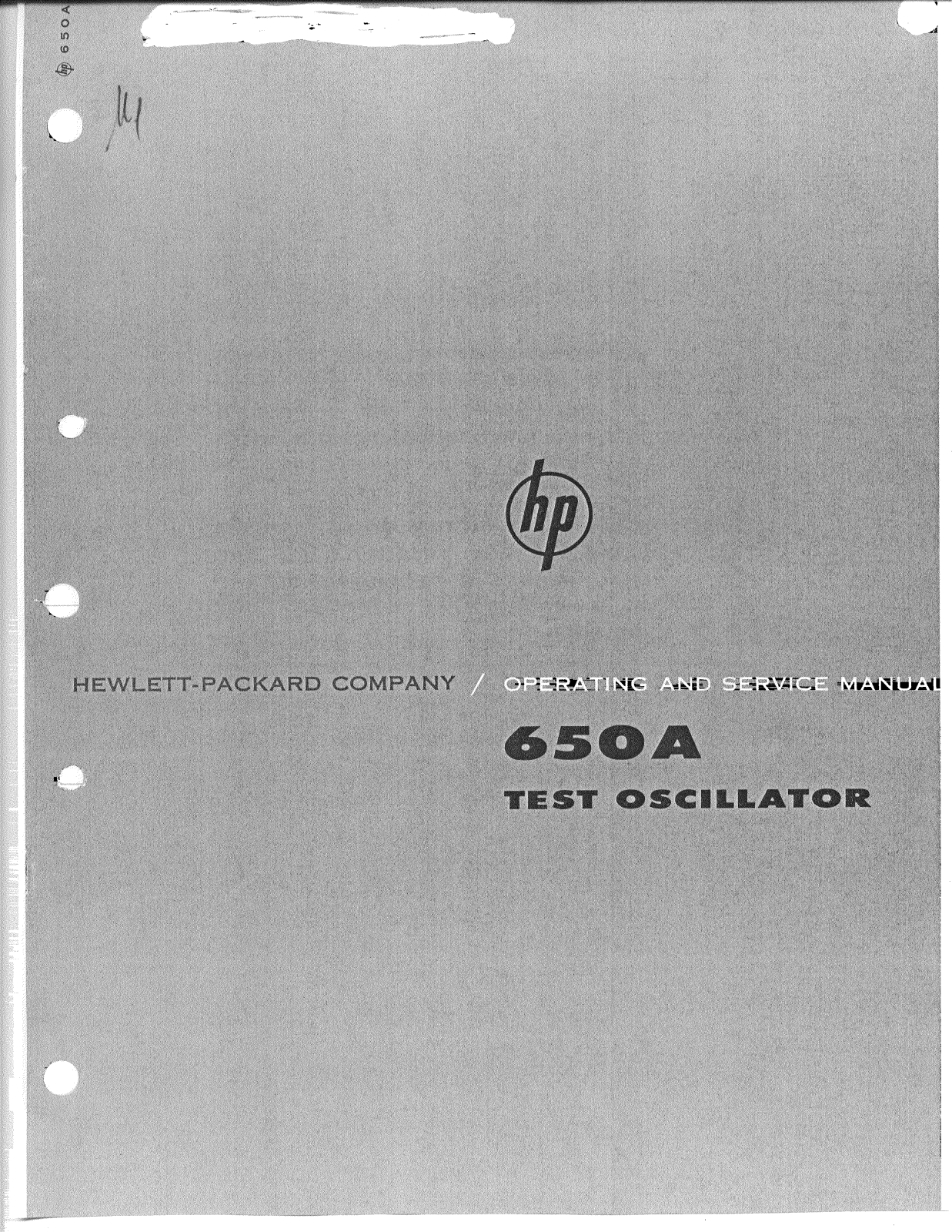 HP 650A Service manual