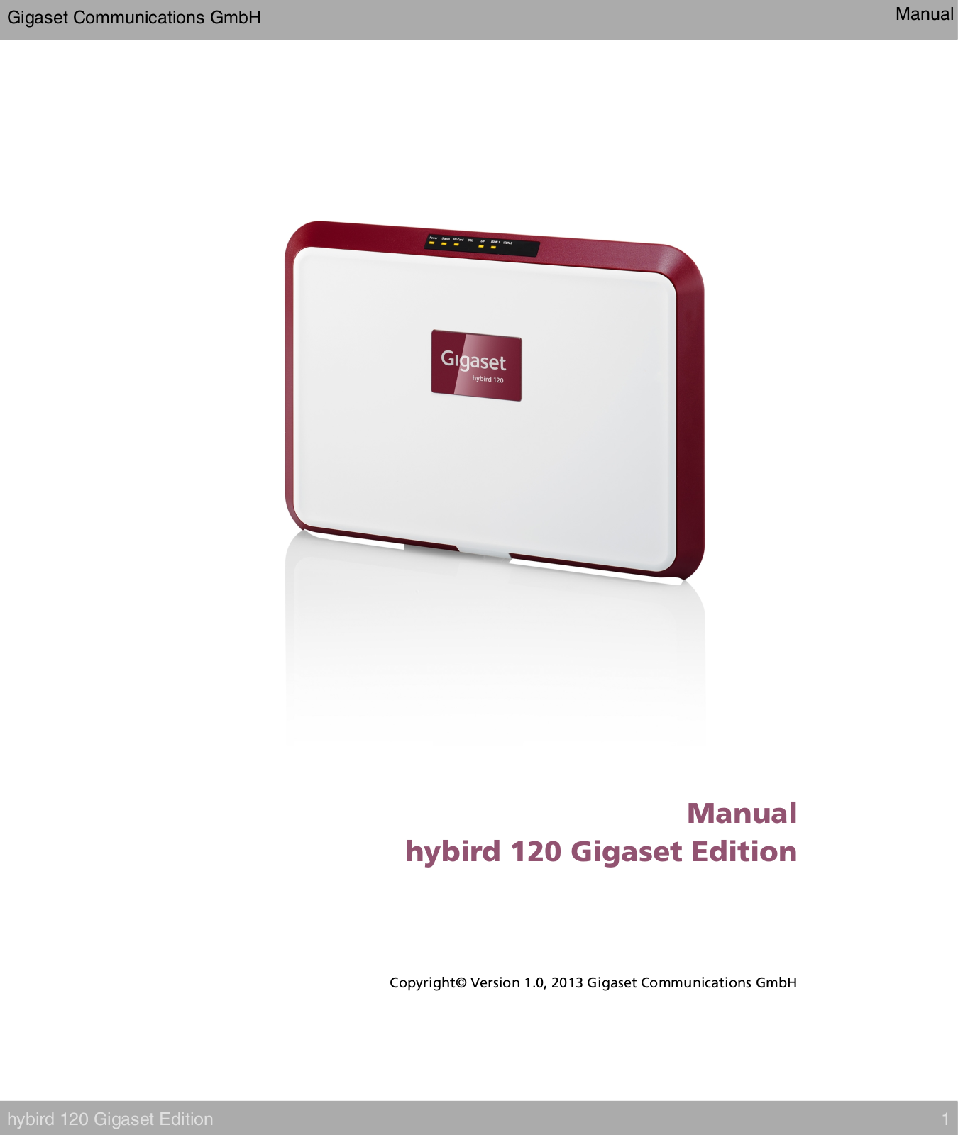 Gigaset hybird 120 Gigaset Edition User Manual