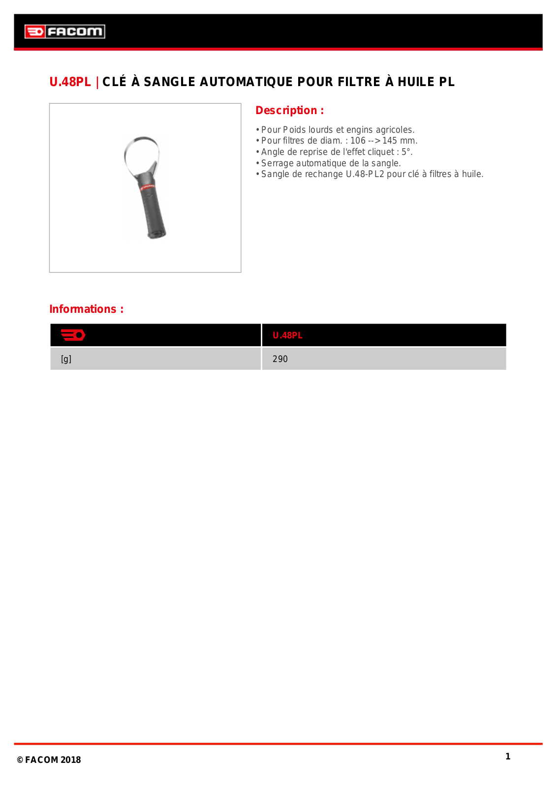 Facom U.48PLPB Specification - ManualMachine.com