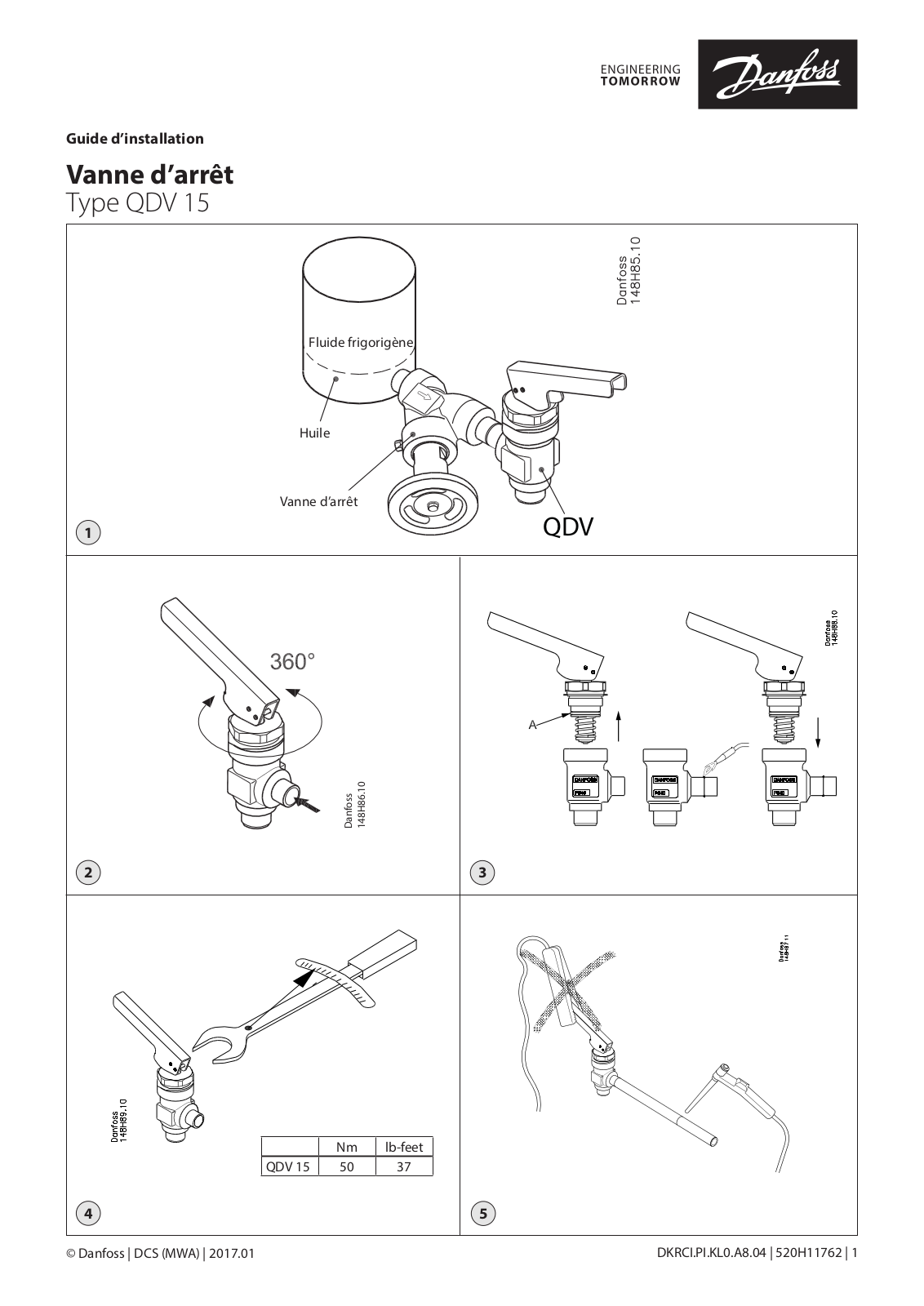 Danfoss QDV 15 Installation guide