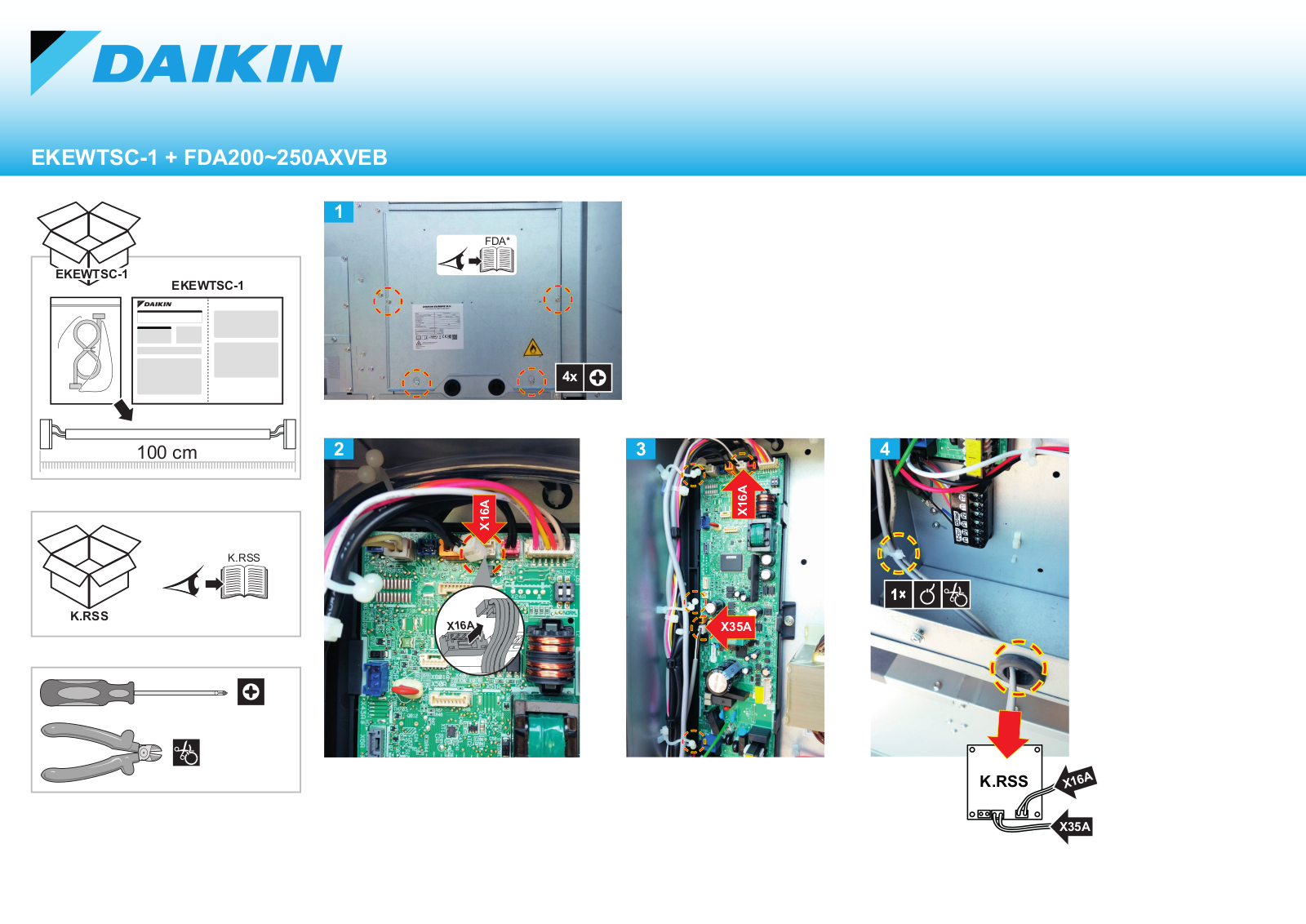 Daikin EKEWTSC-1   FDA200~250AXVEB Installation manuals