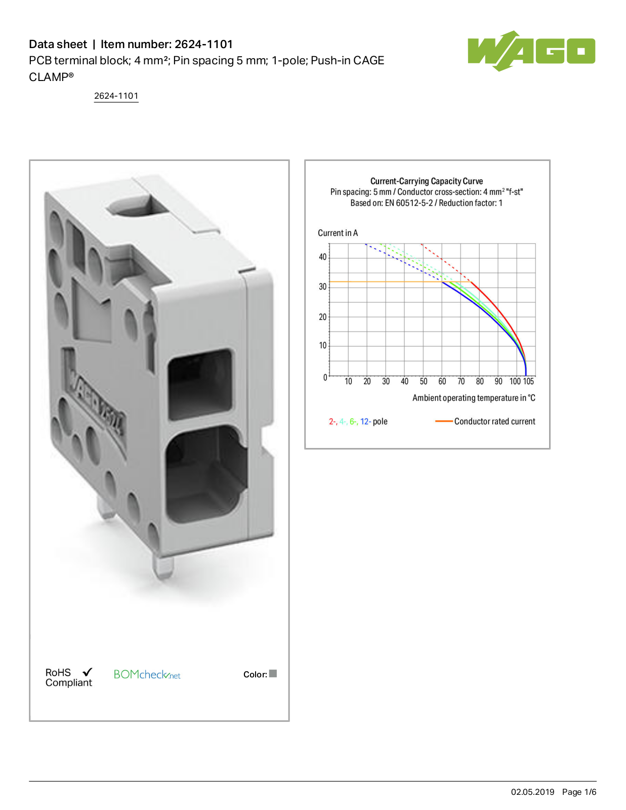 Wago 2624-1101 Data Sheet