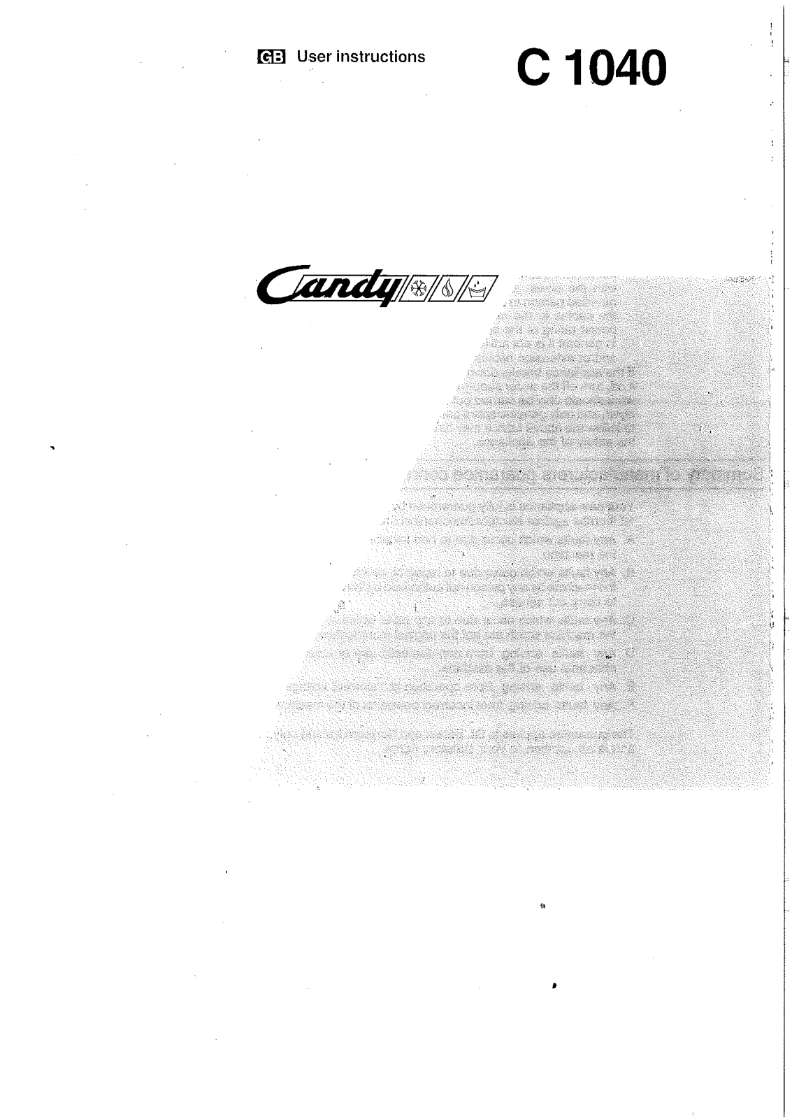 Candy C 1040 User Manual