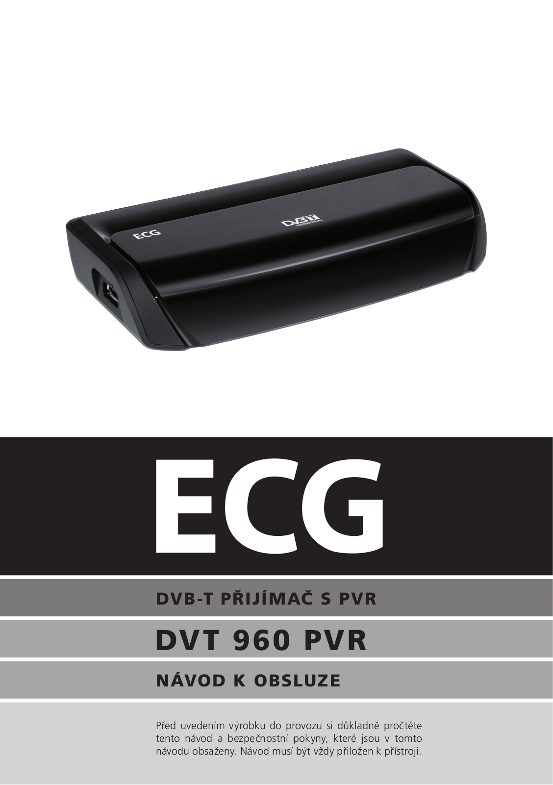 ECG DVT 960 PVR User Manual