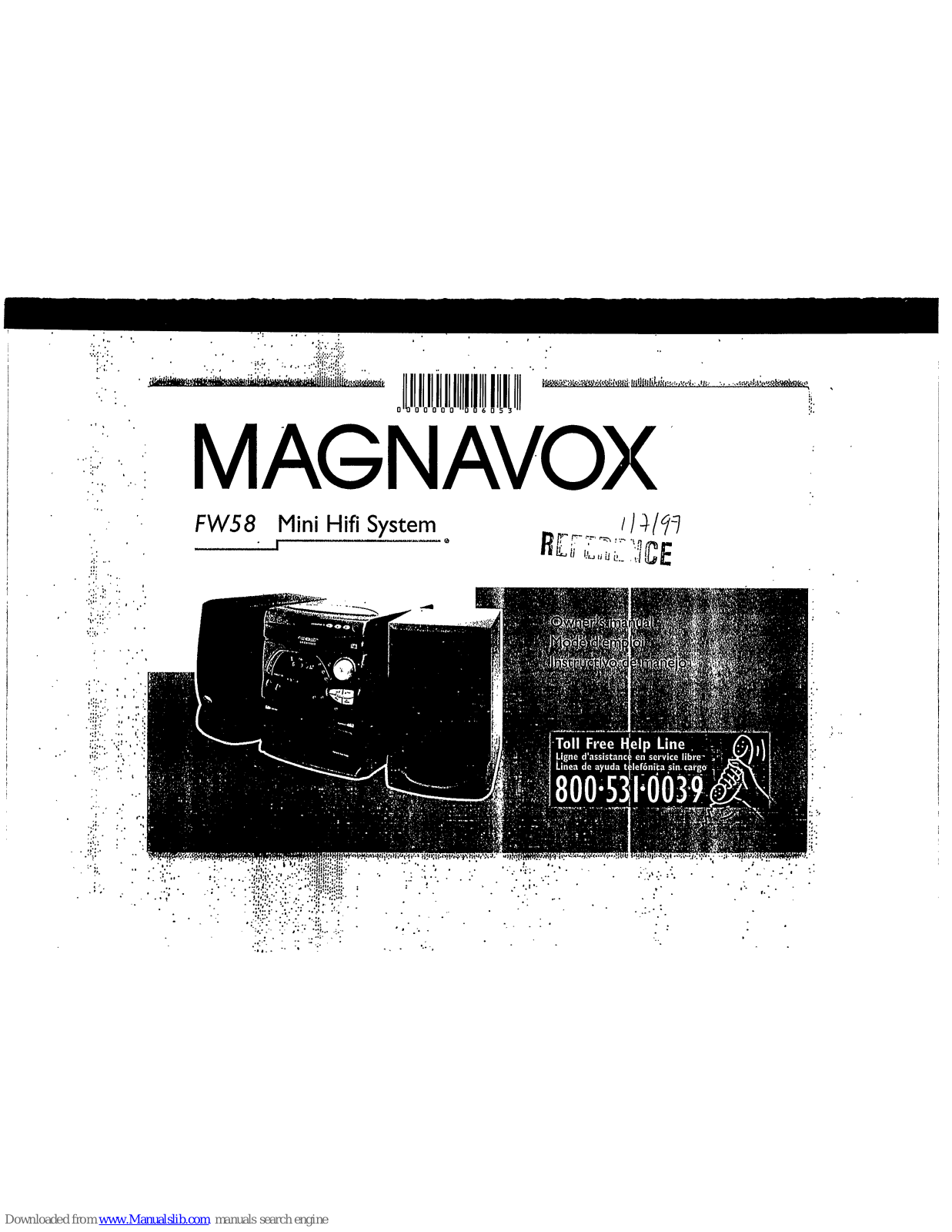 Philips Magnavox FW58 Owner's Manual