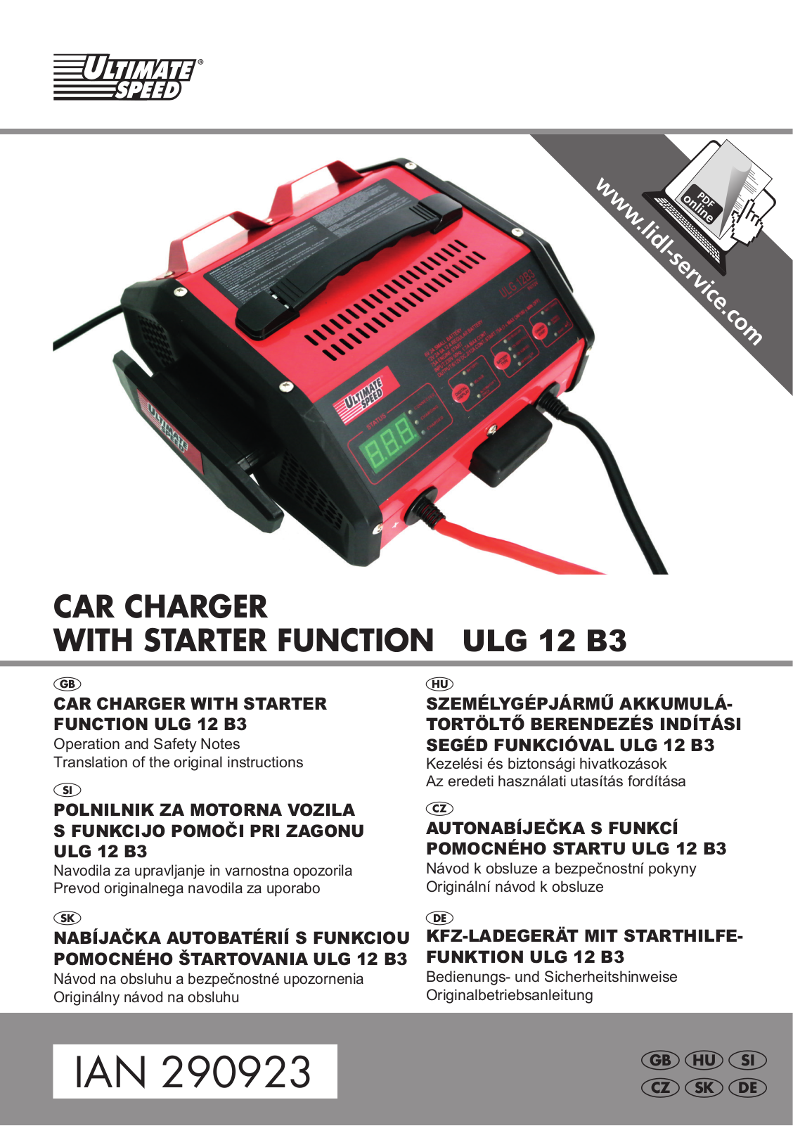 ULTIMATESPEED ULG 12 B3 Operating Instructions