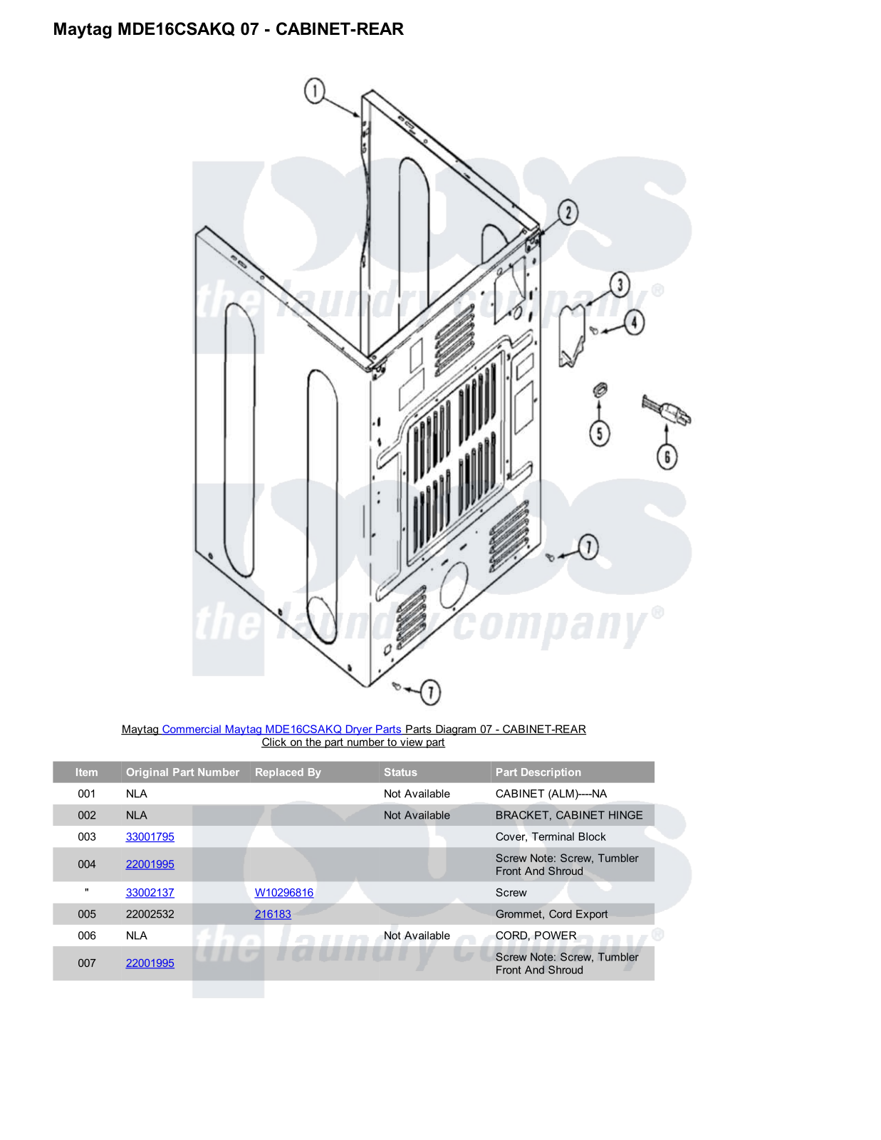 Maytag MDE16CSAKQ Parts Diagram