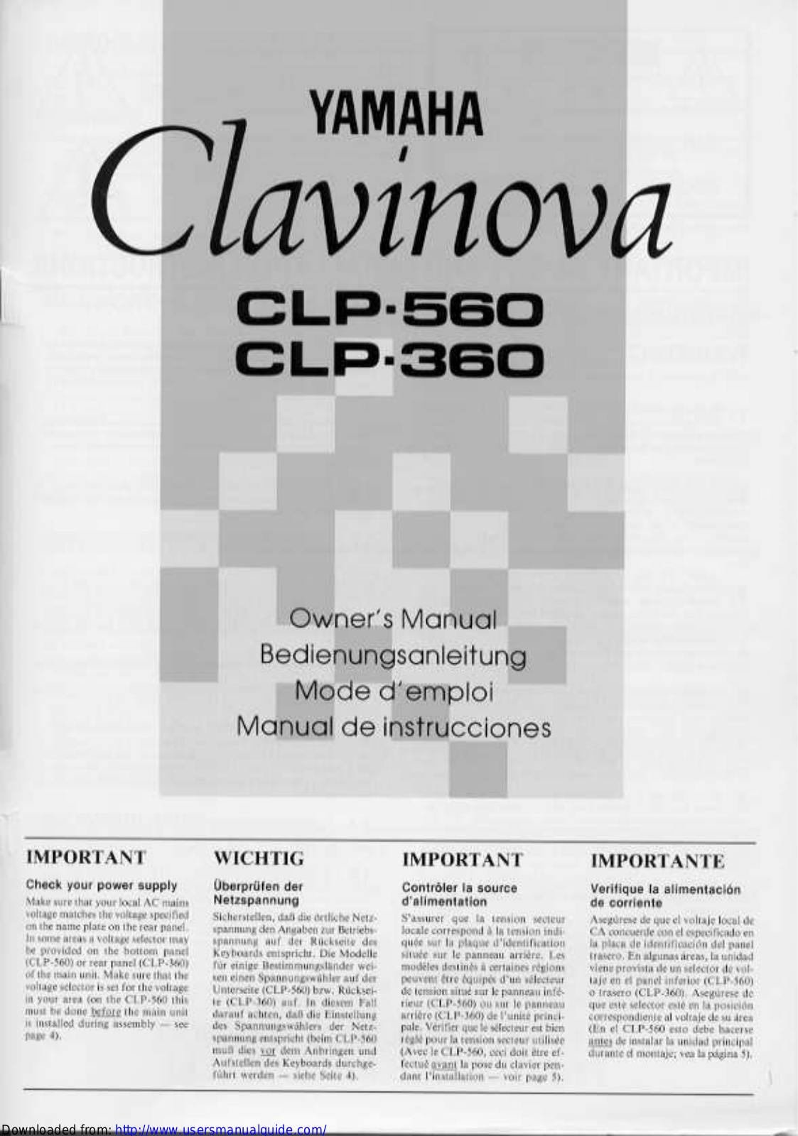 Yamaha Audio CLP-560, CLP-360 User Manual