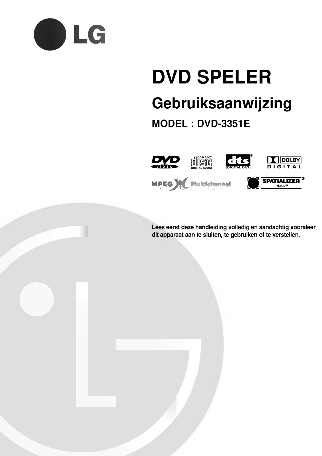 LG DVD3351EDS Instruction manual