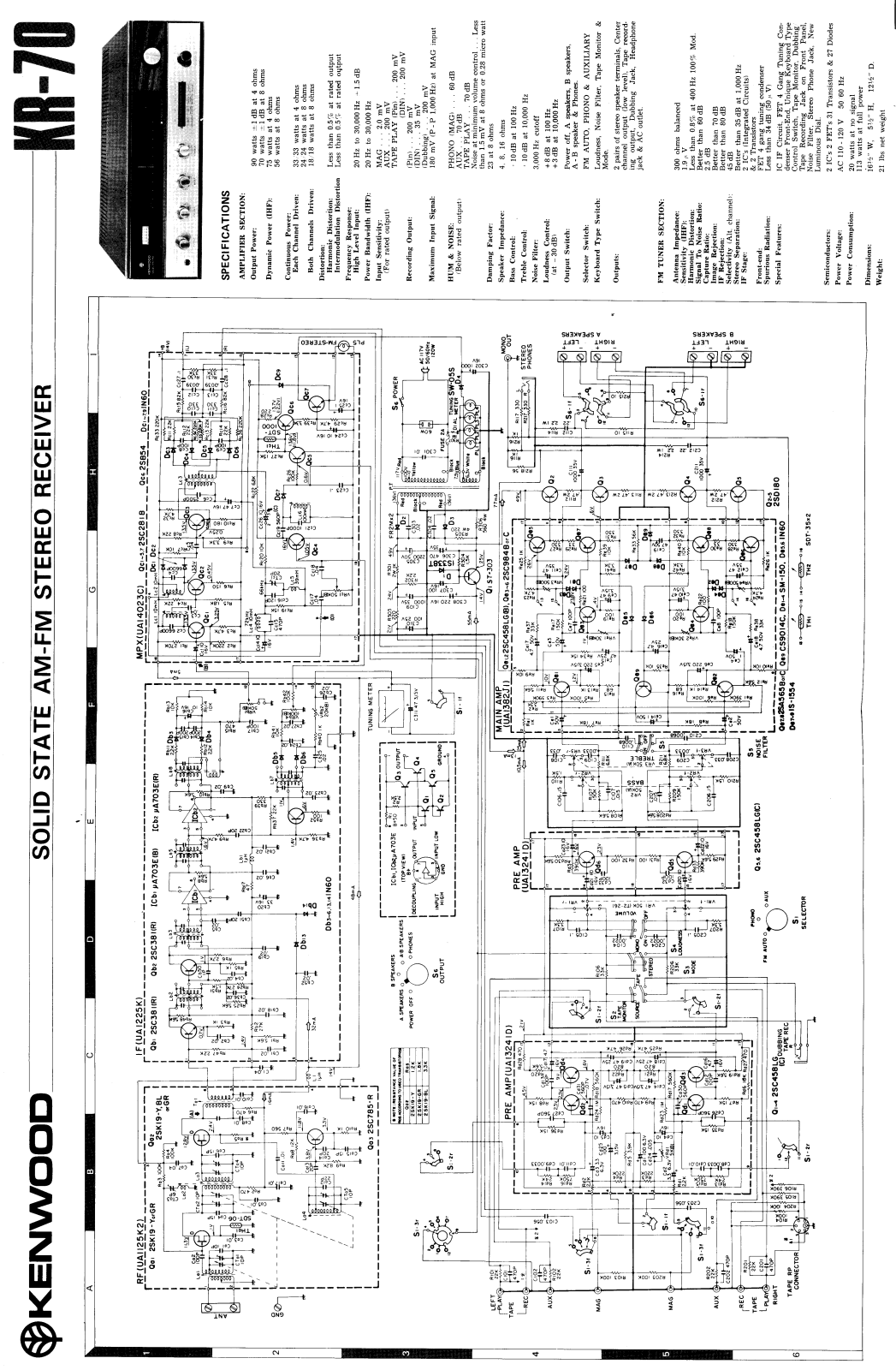 Kenwood KR-70 Schematic