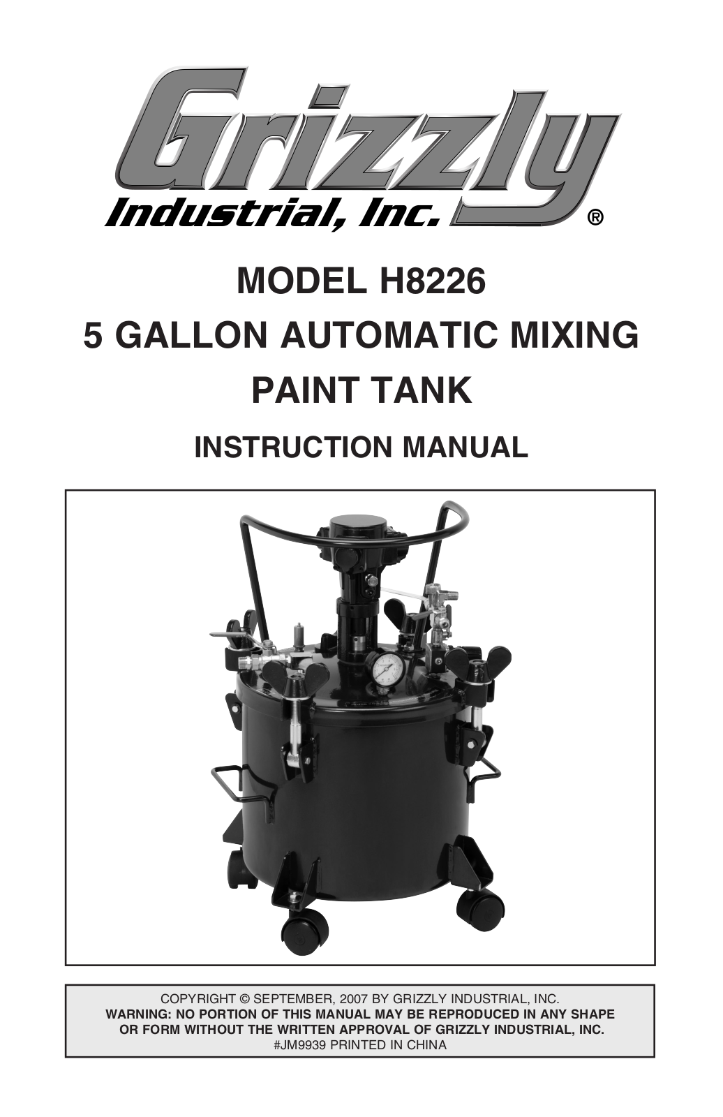 Grizzly H8226 User Manual