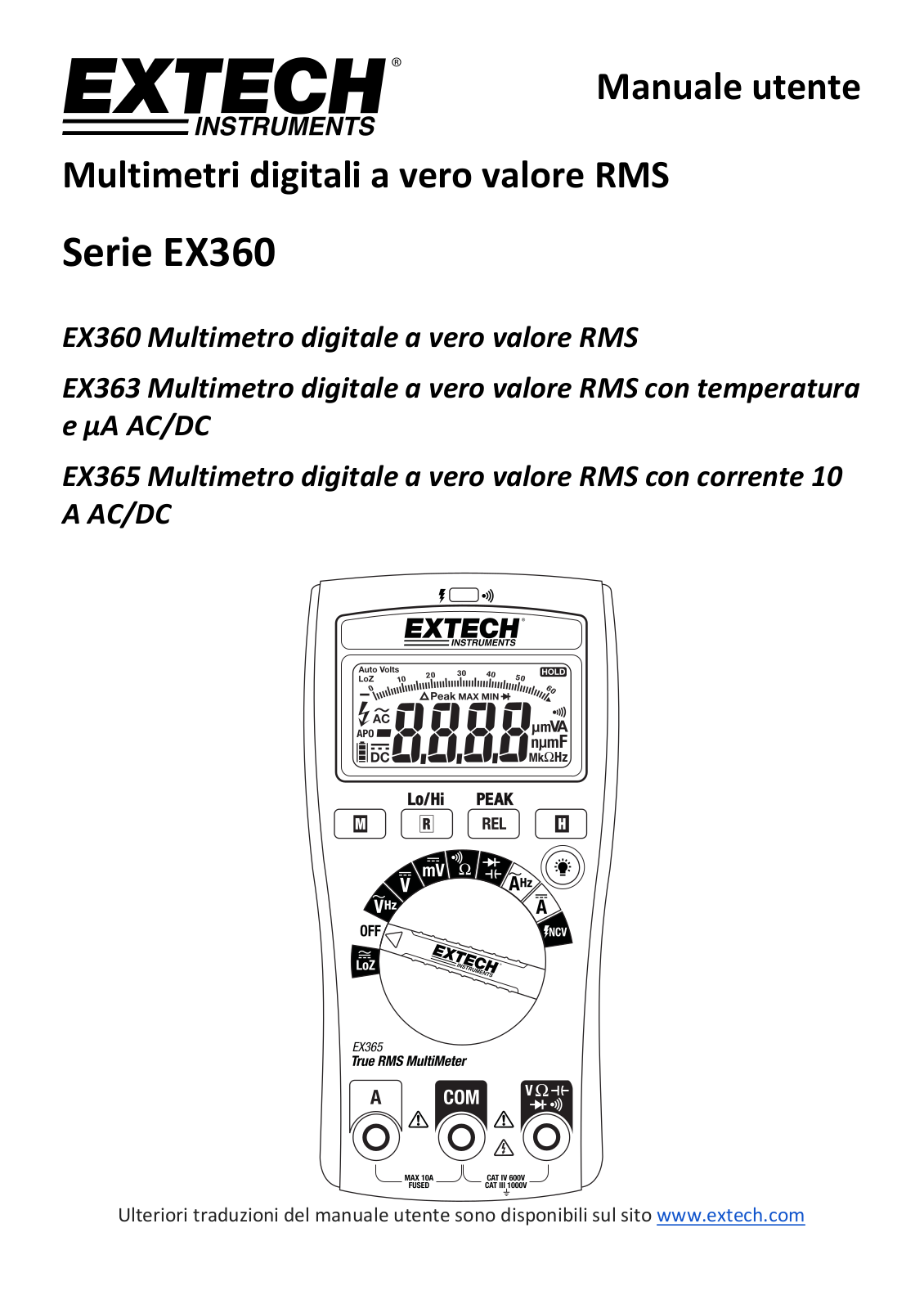 Extech EX360, EX363, EX365 User guide