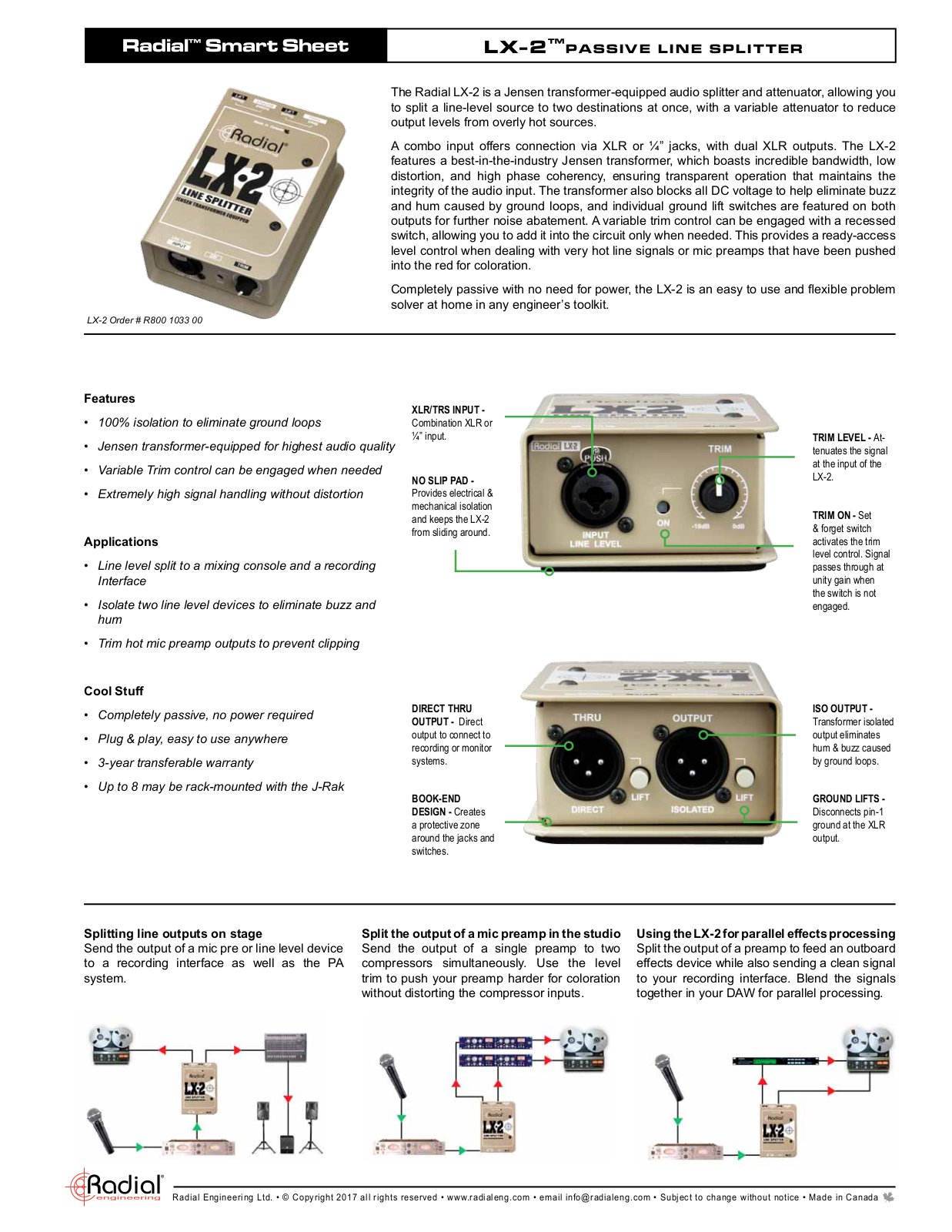 Radial Engineering LX2 User Manual