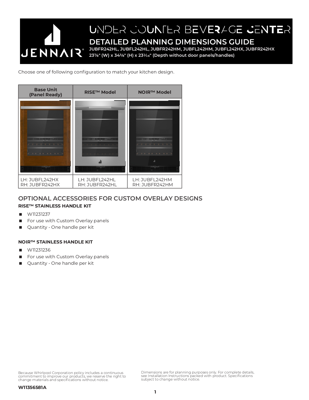 Jenn-Air JUBFL242HX, JUBFR242HX User Manual