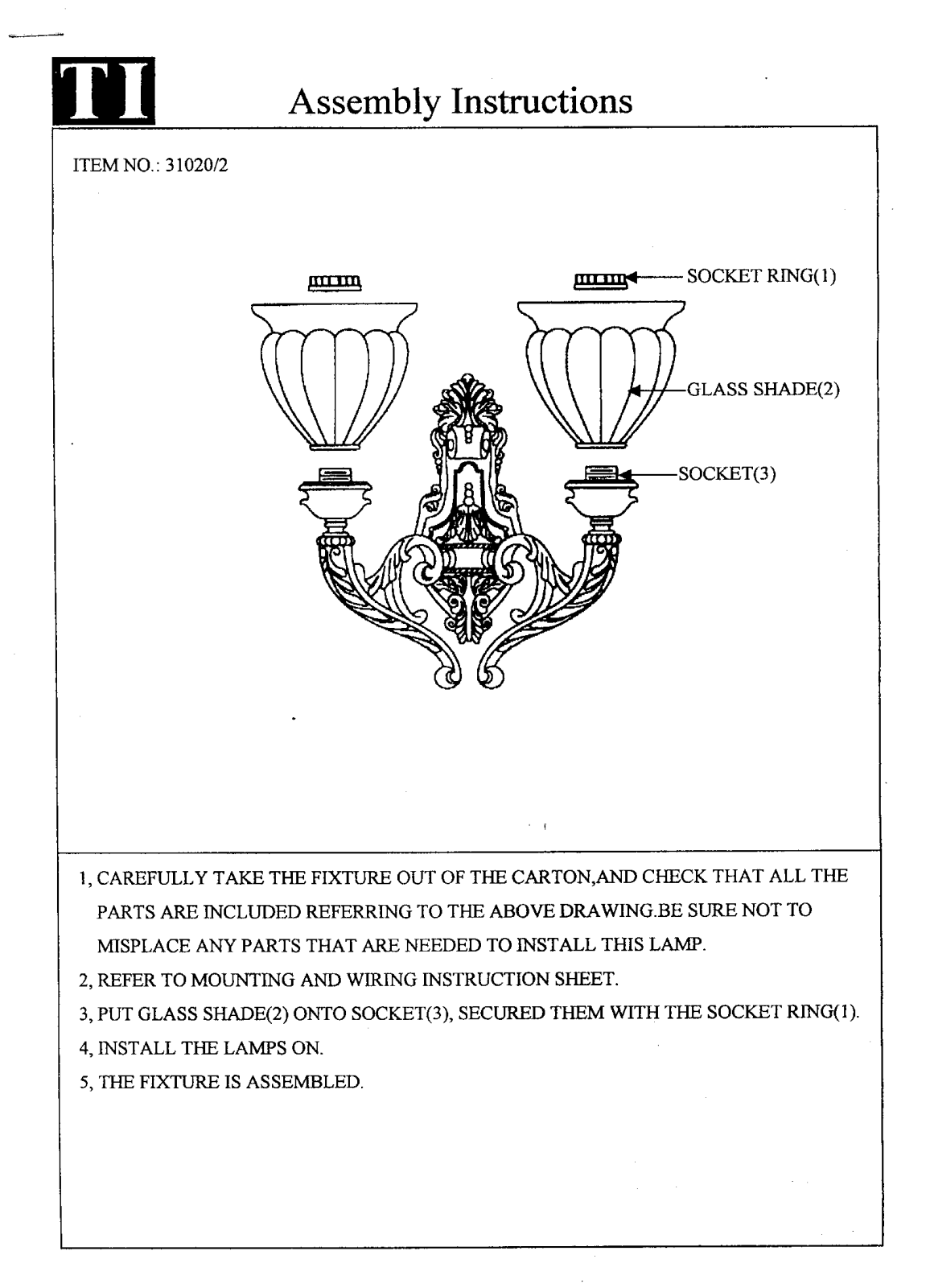 Triarch 31020-2 User Manual