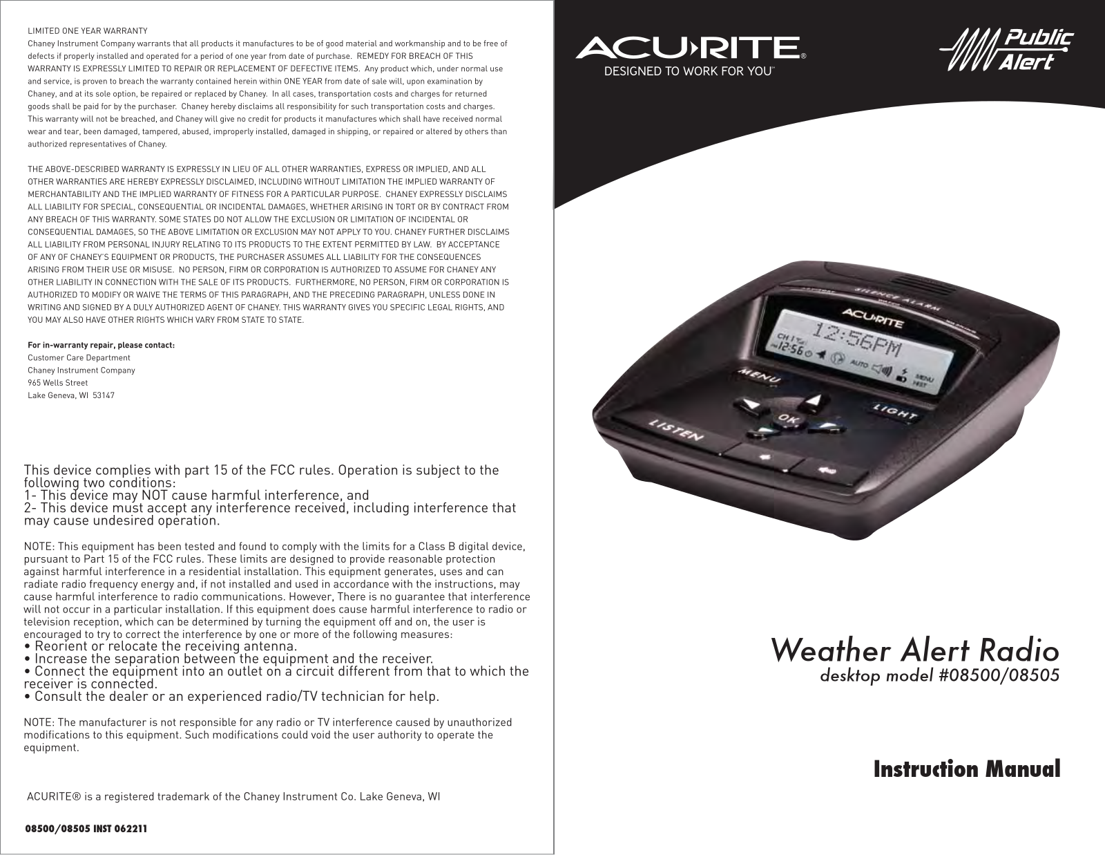 Acu-Rite 8505, 8500 User Manual