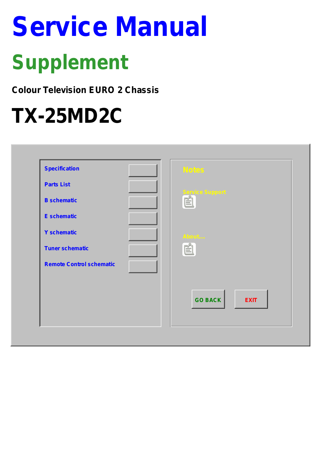 Panasonic TX-25MD2C Service Manual