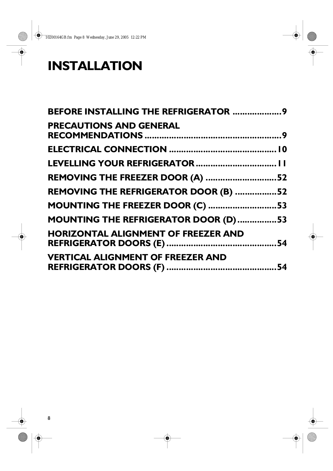 Whirlpool S20F RAA1V-A /G, GC2027PEKB INSTALLATION