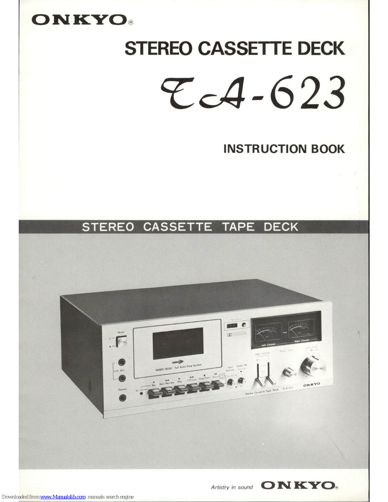 Onkyo TA-623 Instruction Book