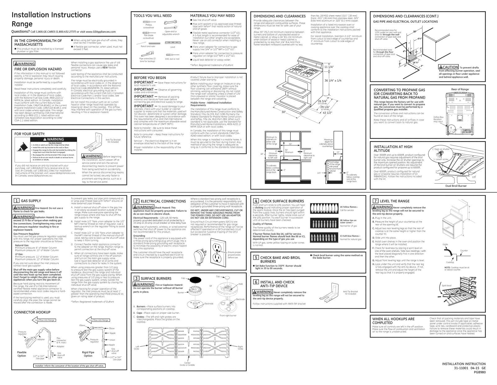 GE PGB980ZEJ1SS, PGB980ZEJ2SS, PGB980ZEJ3SS, PGB980ZEJ4SS, PGB980ZEJ5SS Installation Guide - ManualMachine.com