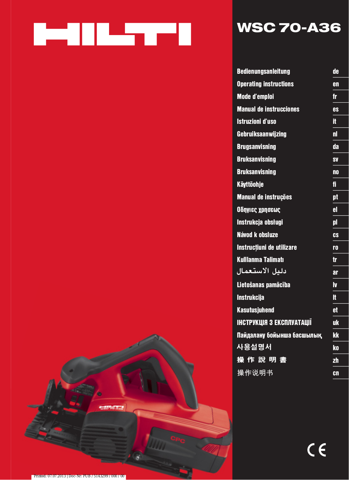 Hilti WSC 70-A User Manual