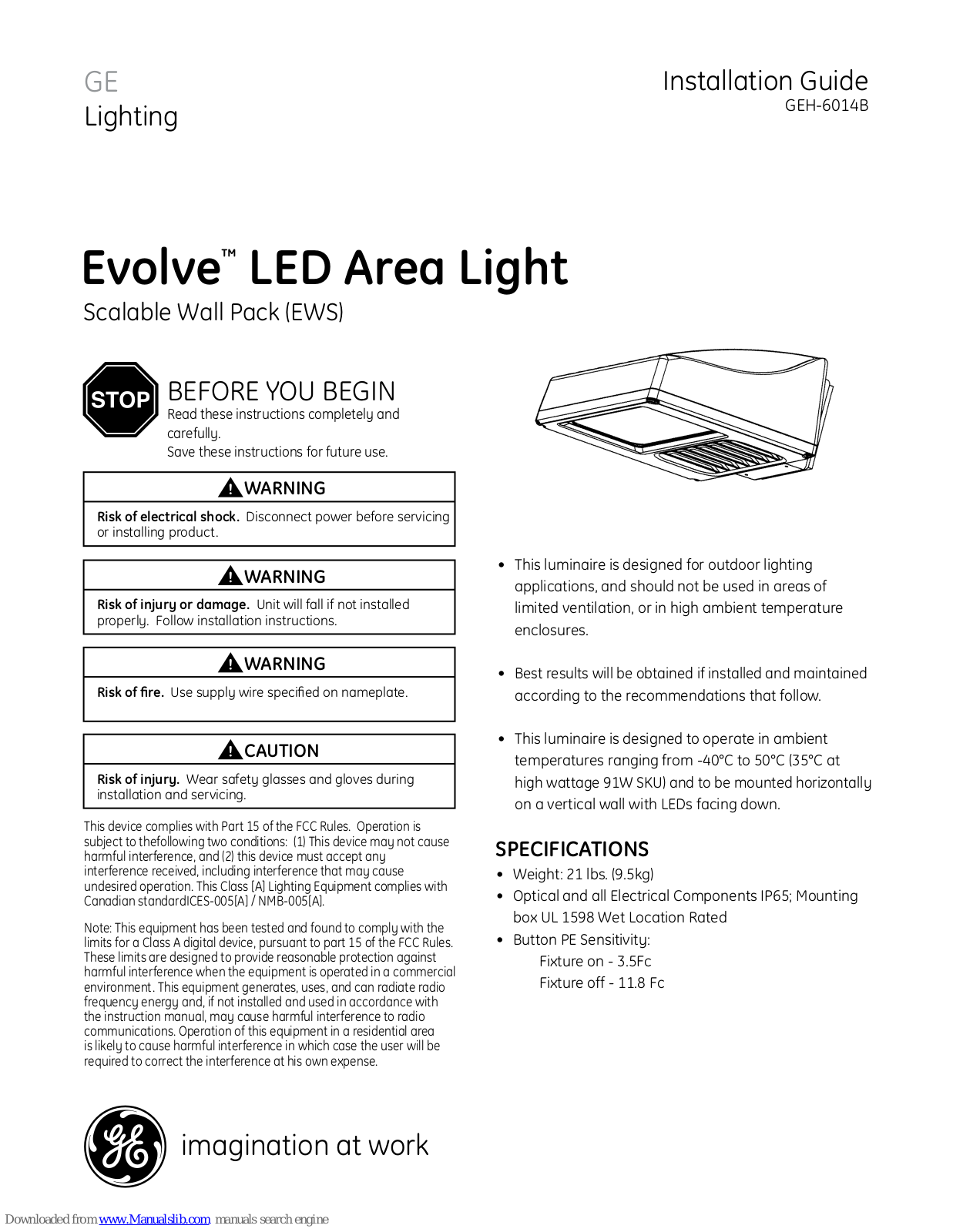 GE Evolve GEH-6014B Installation Manual