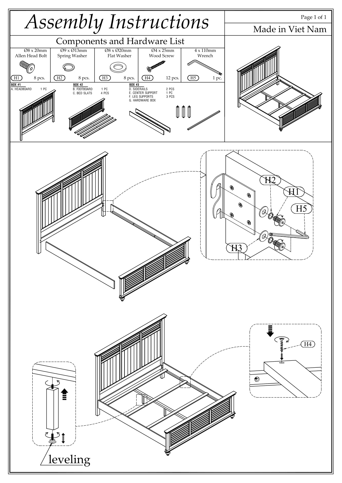 Sunset Trading CF23020489KB Assembly Guide