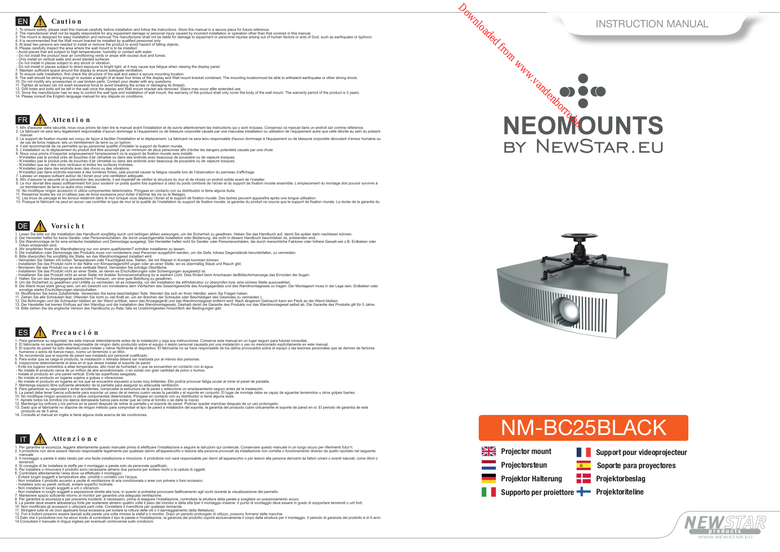 NEWSTAR NM-BC25 BLACK User Manual