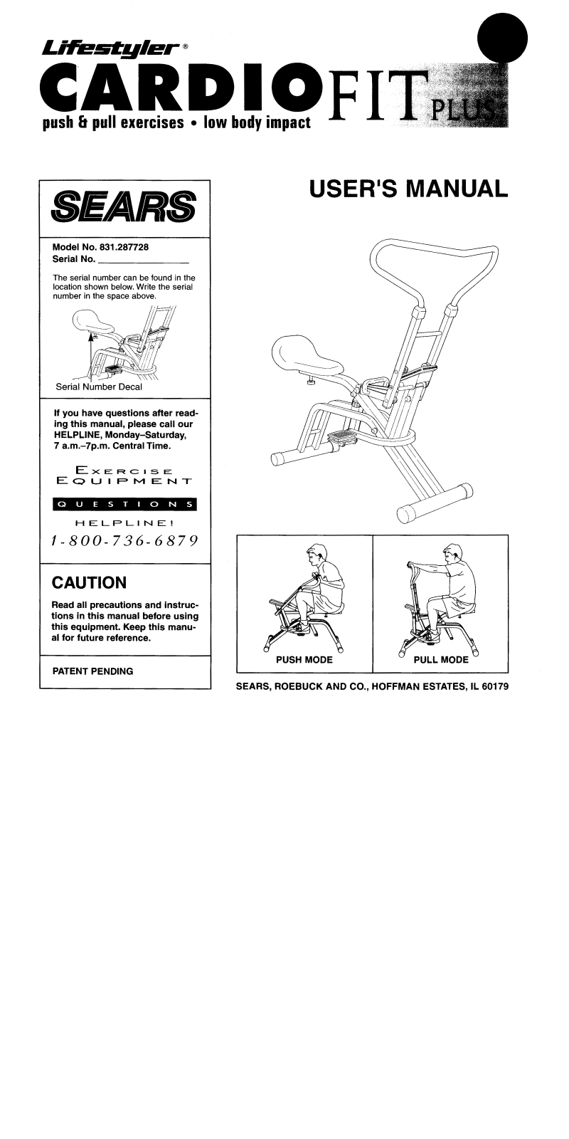 Lifestyler 831.287728 Owner's Manual