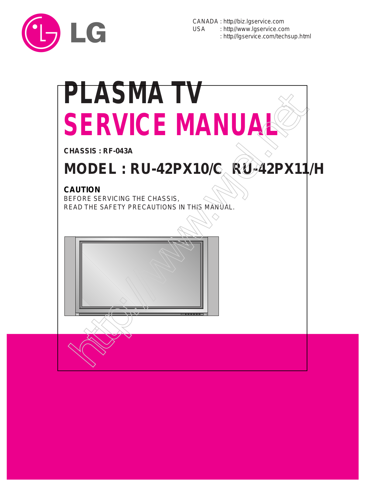 LG RU-42PX11-H, RU-42PX10-C User Manual