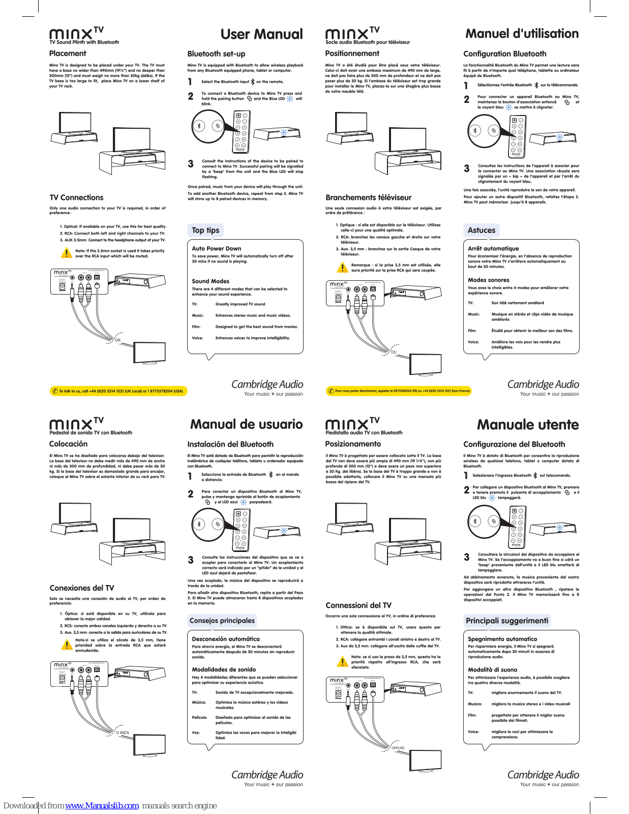 Cambridge Audio MinxTV User Manual