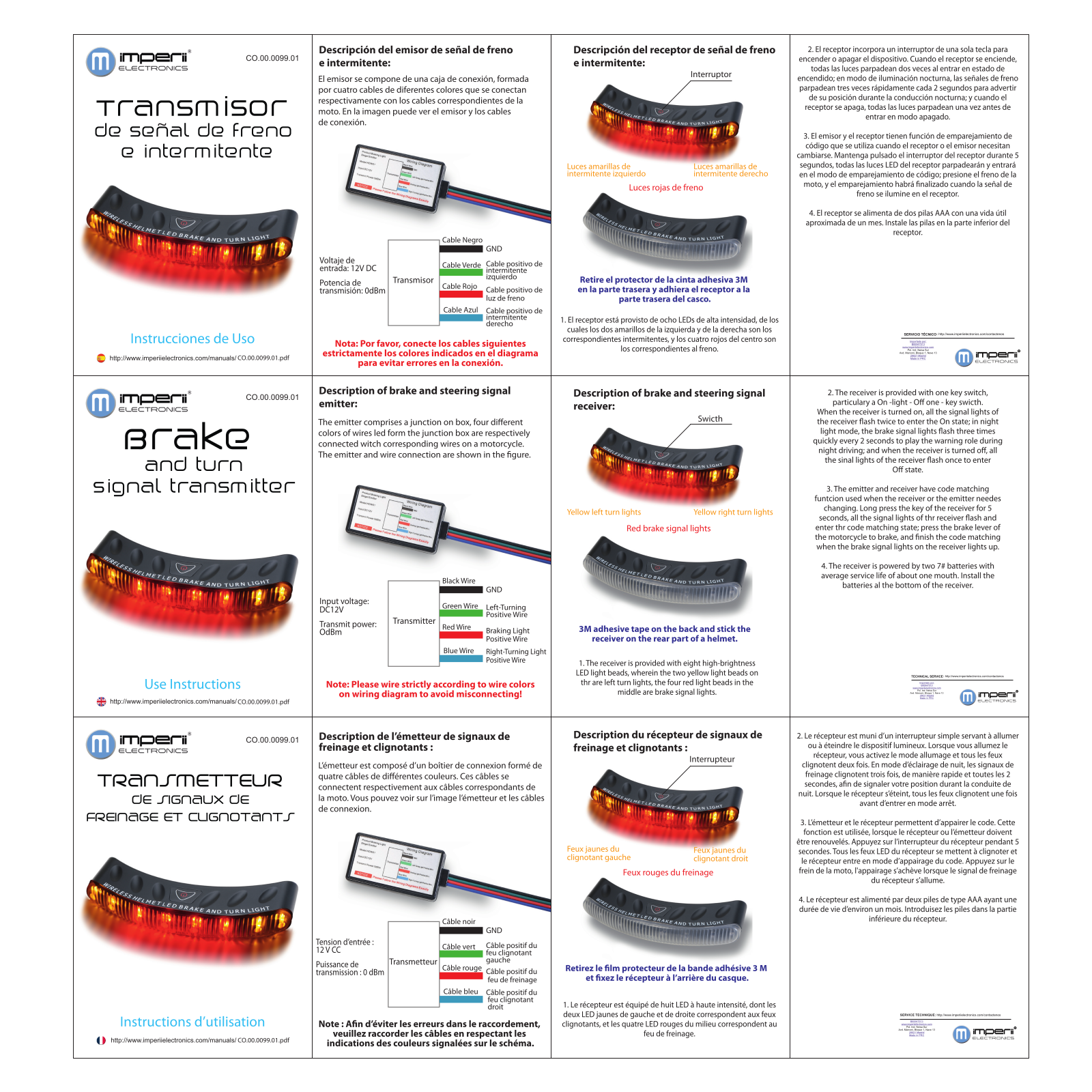 imperii electronics Brake and Turn Signal Transmitter Instruction Manual