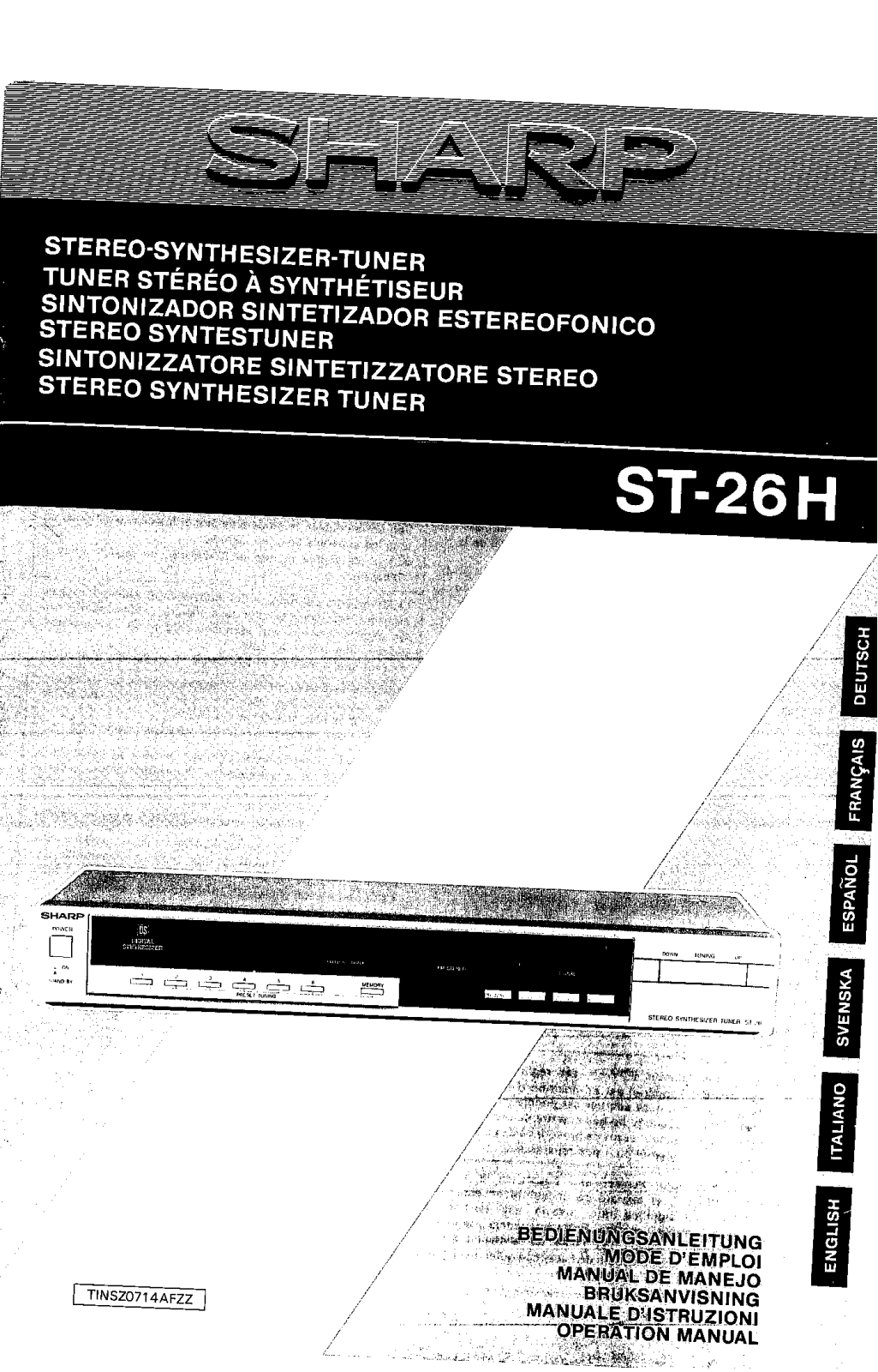 Sharp ST-26H User Manual